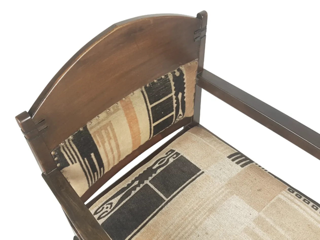 photo furniture Dutch Velvet And Wood Armchair By C. Bartels, 1920s