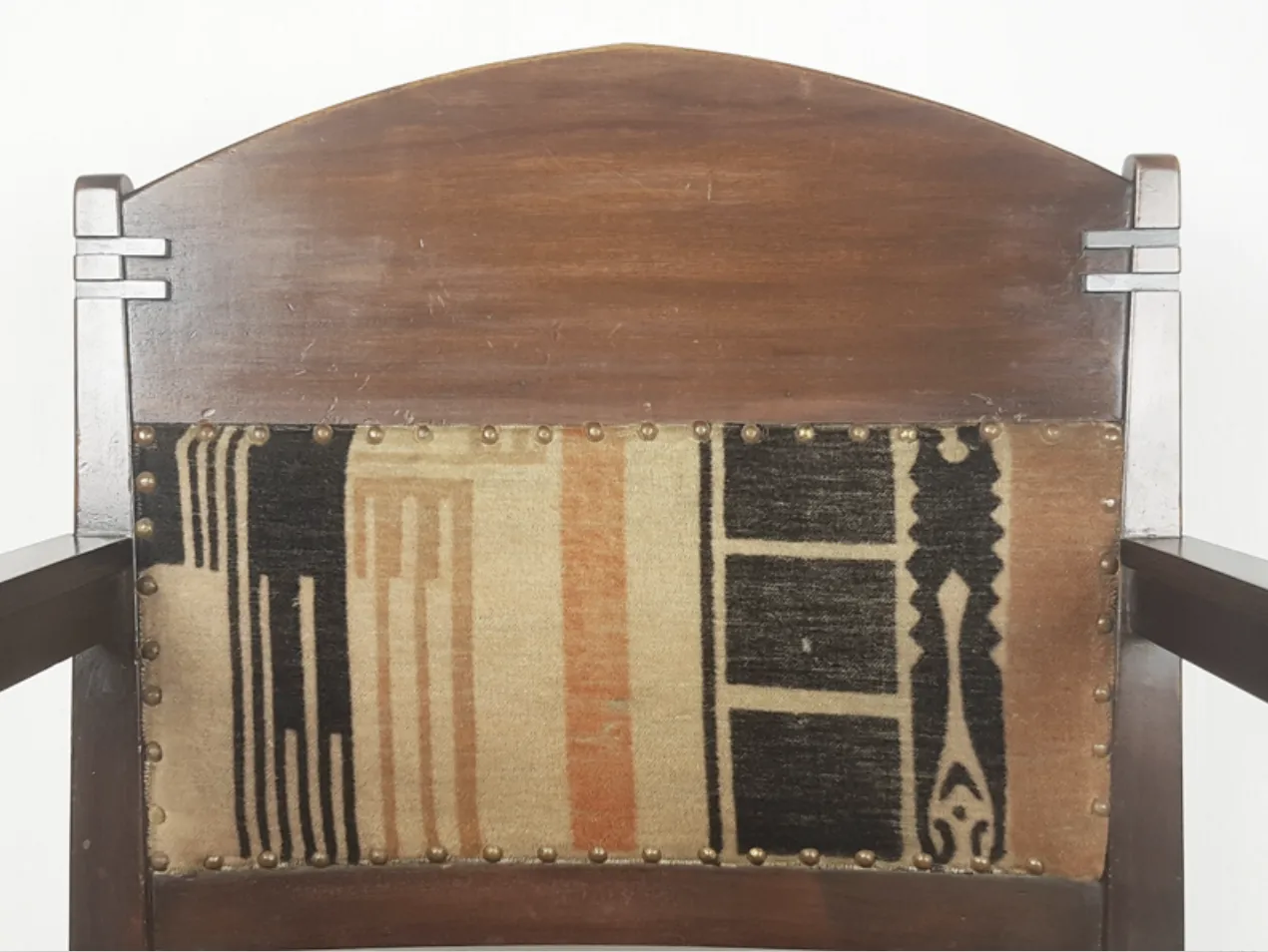 Furniture Dutch Velvet And Wood Armchair By C. Bartels, 1920s photo