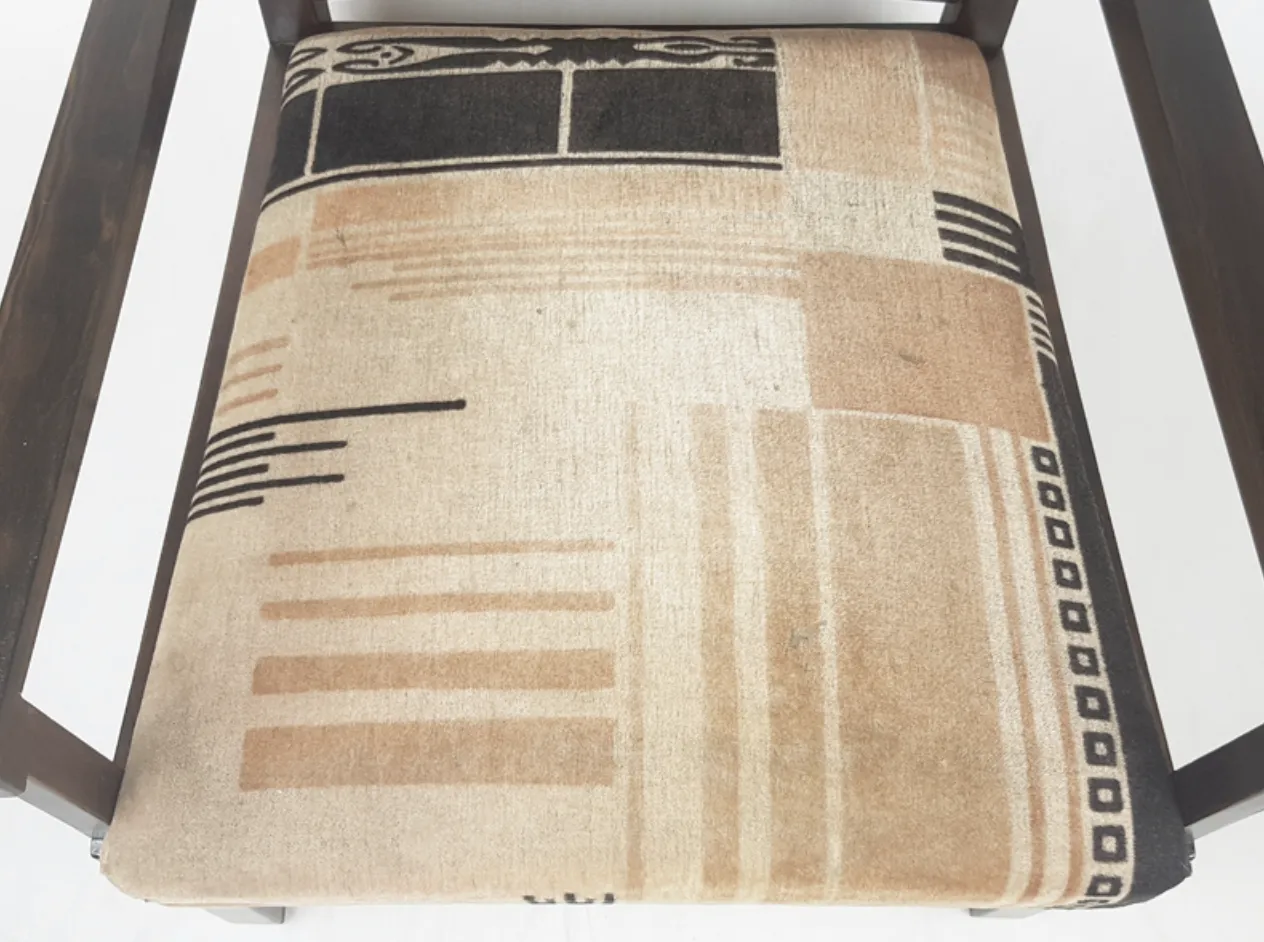 5500.0 Dutch Velvet And Wood Armchair By C. Bartels, 1920s photo