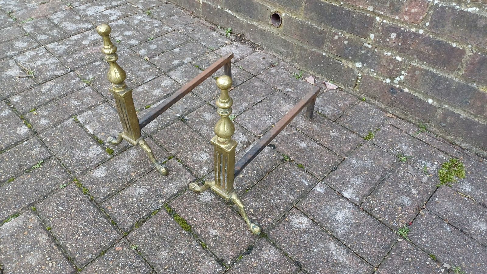 Pair Of Vintage Brass And Iron Fire Dogs photo furniture