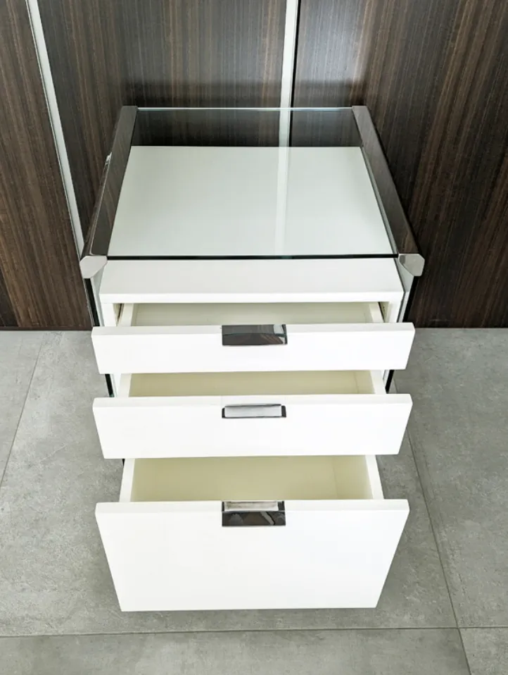 Glass, Painted Wood & Chrome Plated Metal 1990s Desk By Gallotti E Radice photo Furniture