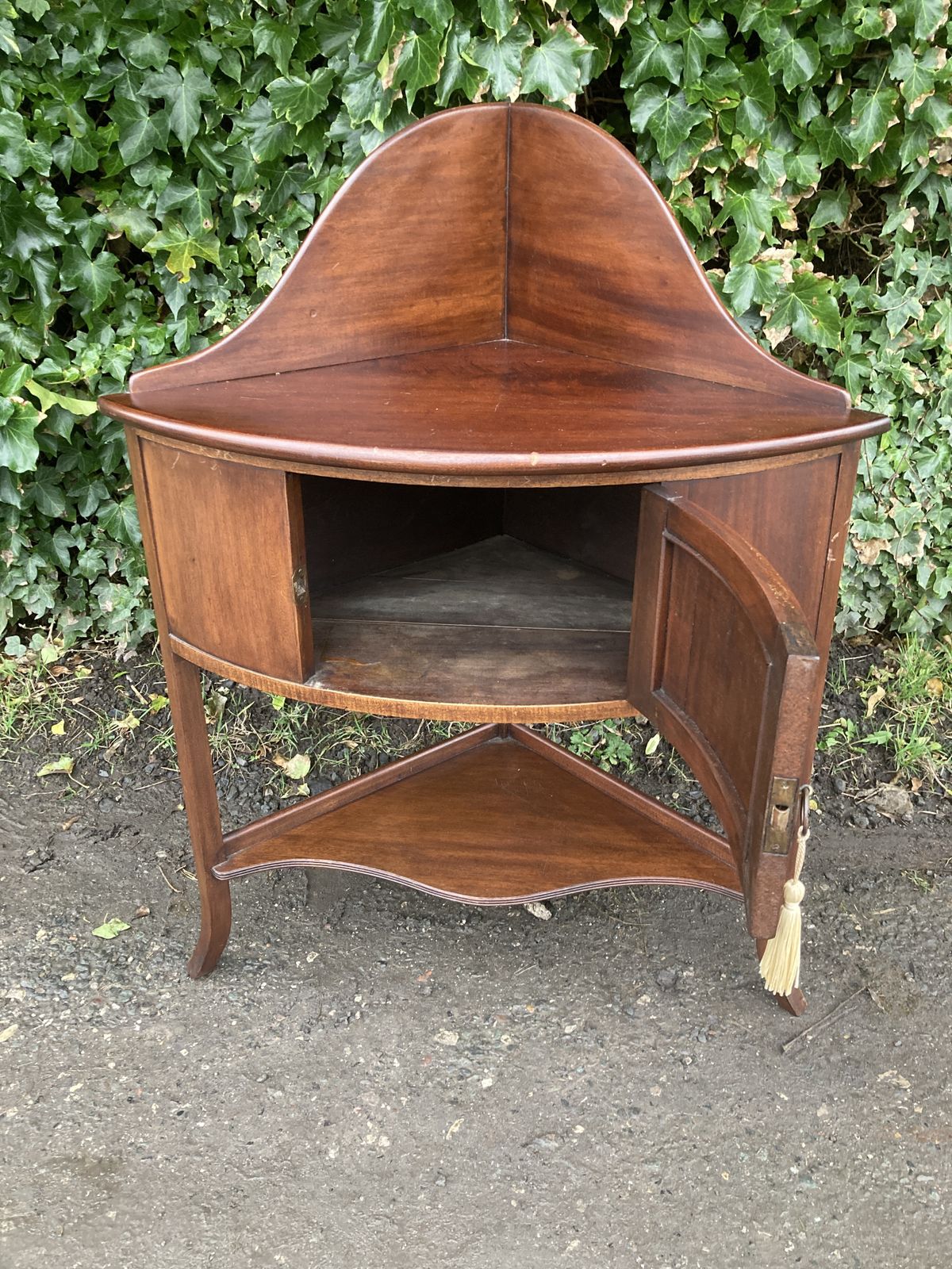 Georgian Style Mahogany Corner Wash Stand photo vintage