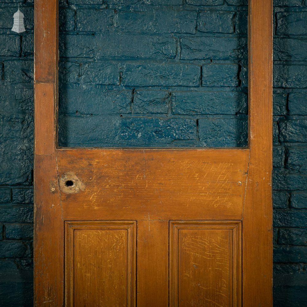 Half Glazed Door, 3 Moulded Panel Pine photo for sale