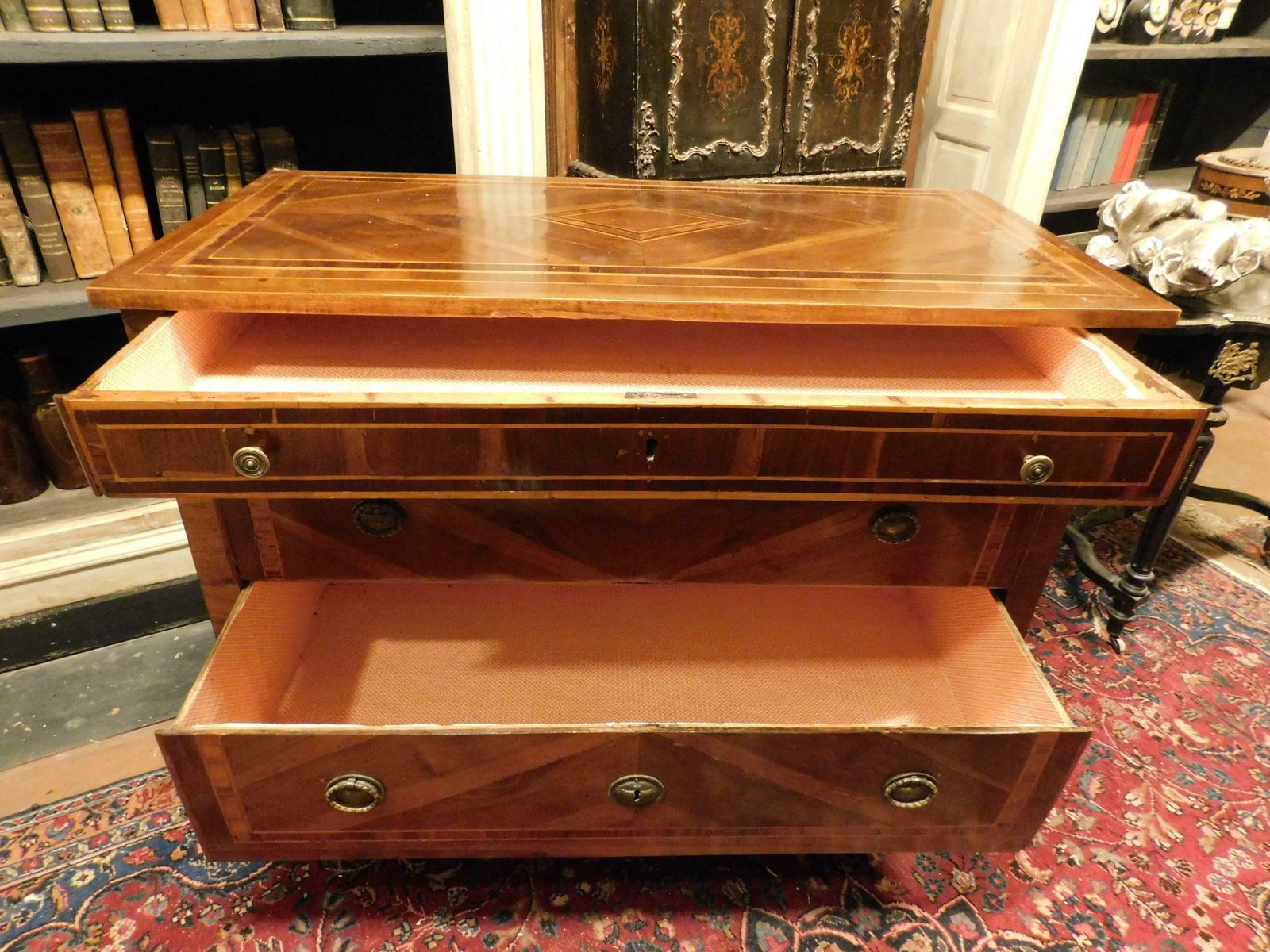 photo furniture Dresser, Louis XVI Chest Of Drawers, Veneered And Inlaid, Genoa (Italy)
