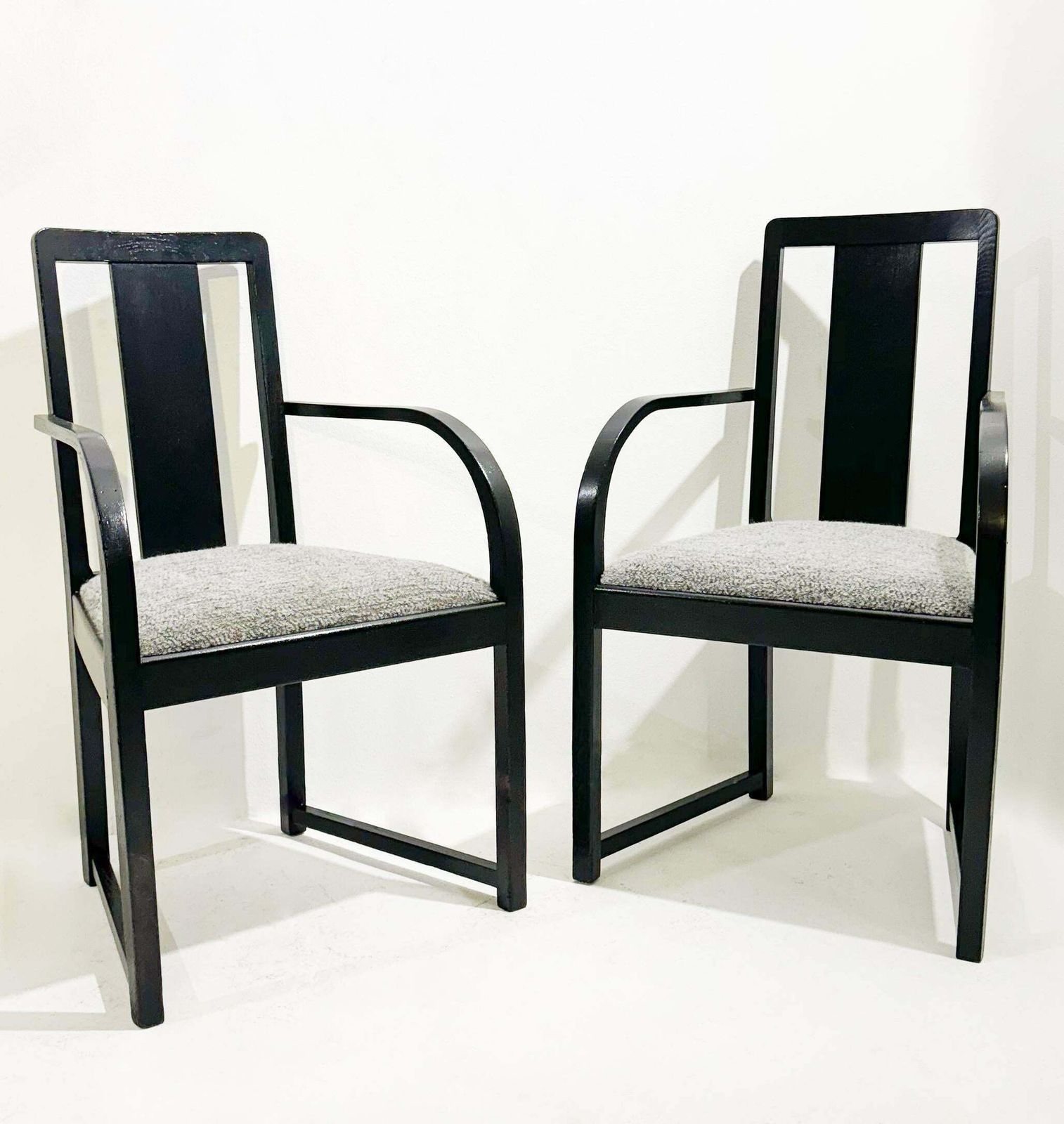 Pair Of Wood And Fabric Armchairs, 1920s photo furniture