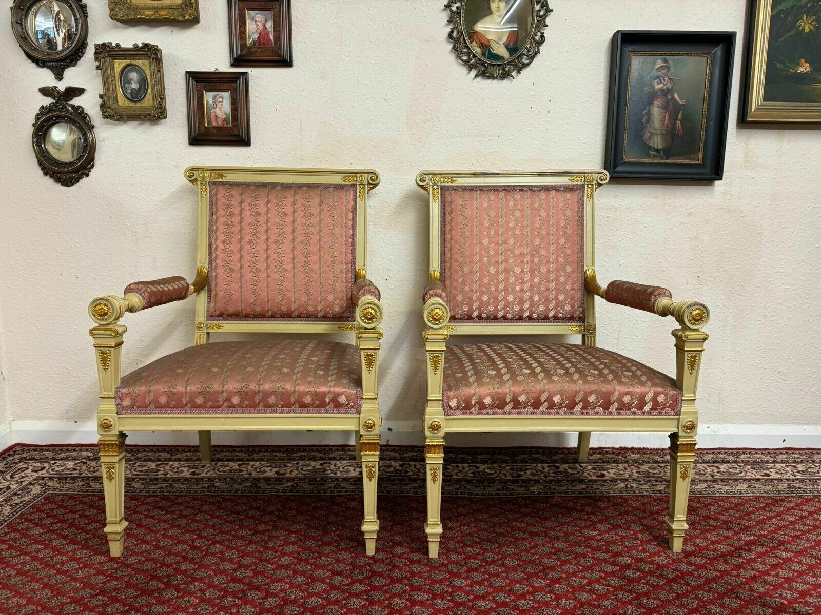 Stunning Pair Of French Antique Upholstered Armchairs Circa 1880 photo 750.0