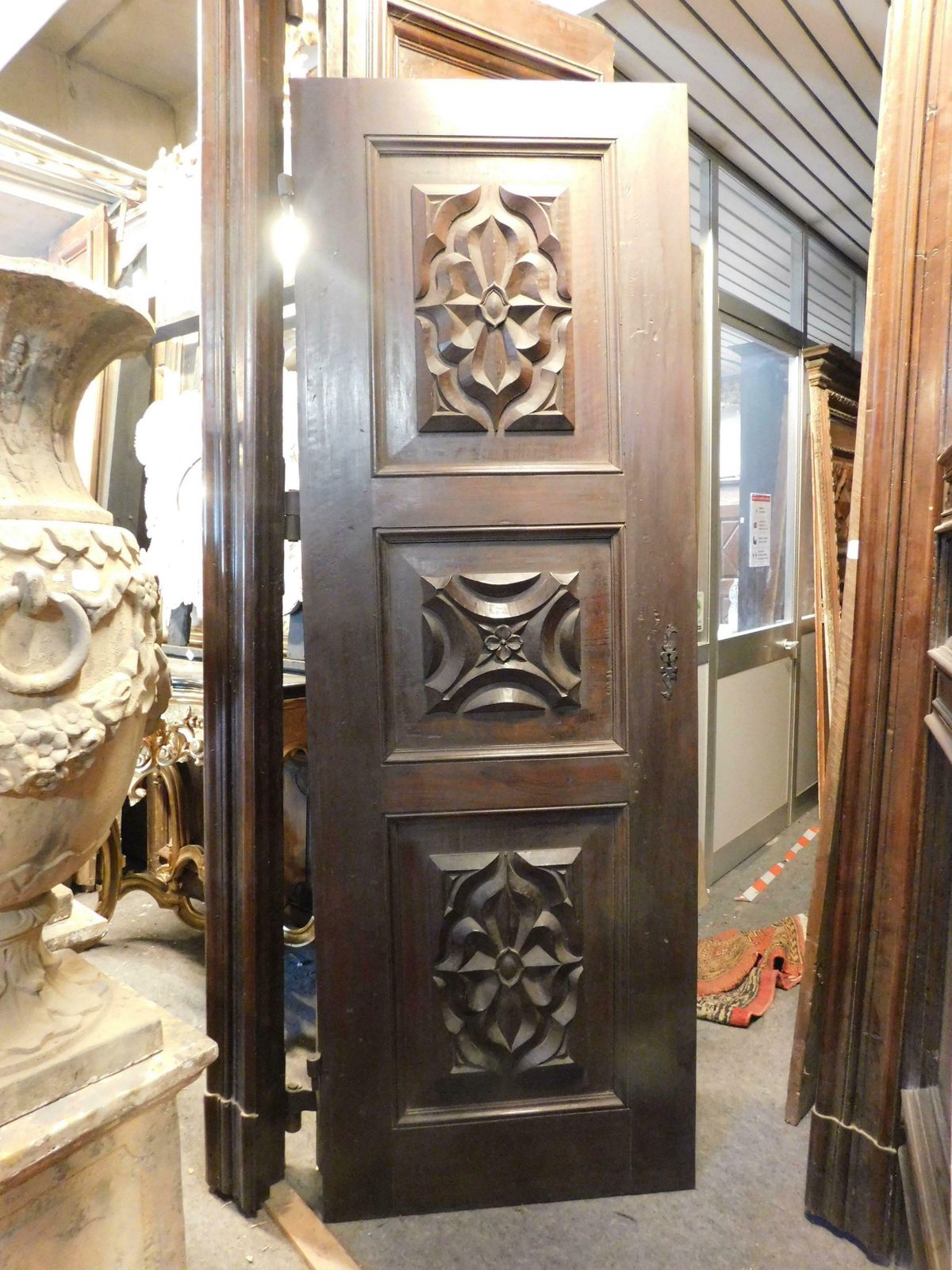 N.4 Atique Walnut Doors, Richly Hand Carved, Italy photo furniture