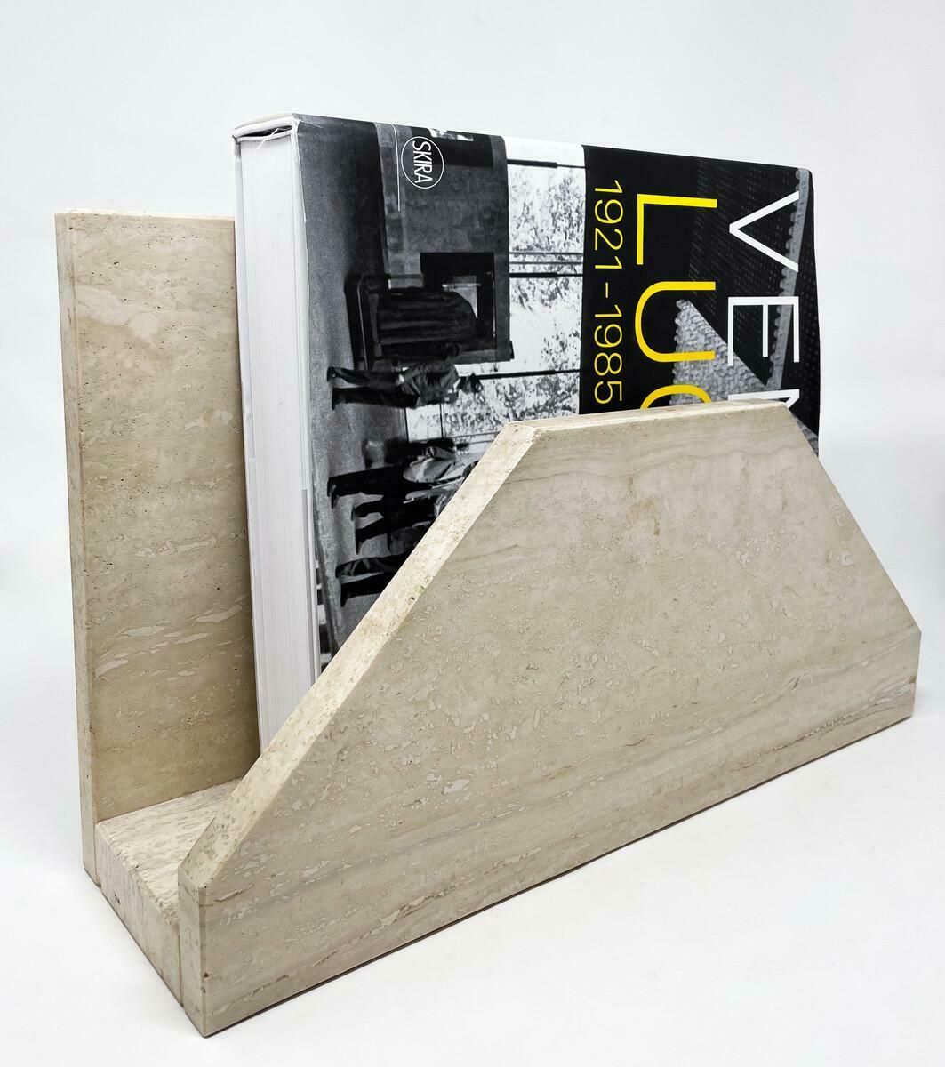 Mid Century Travertine Magazine Rack, 1970s photo 438.0