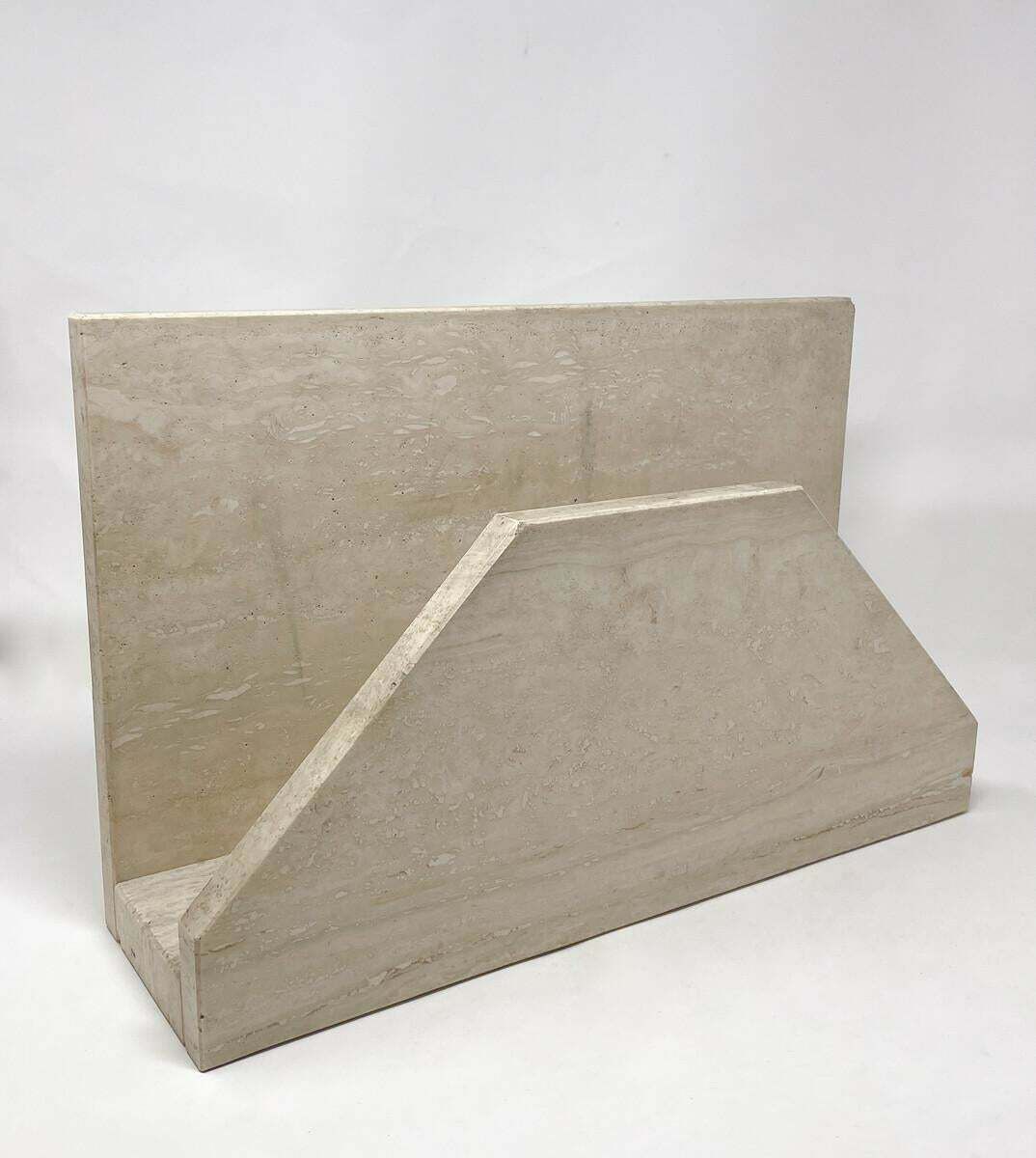 Mid Century Travertine Magazine Rack, 1970s photo vinterior