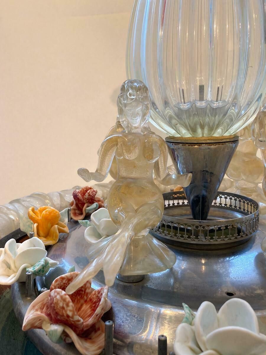 Murano Glass Fountain With A Central Vase Encircled By 4 Mermaids, 1950s photo 28228.0