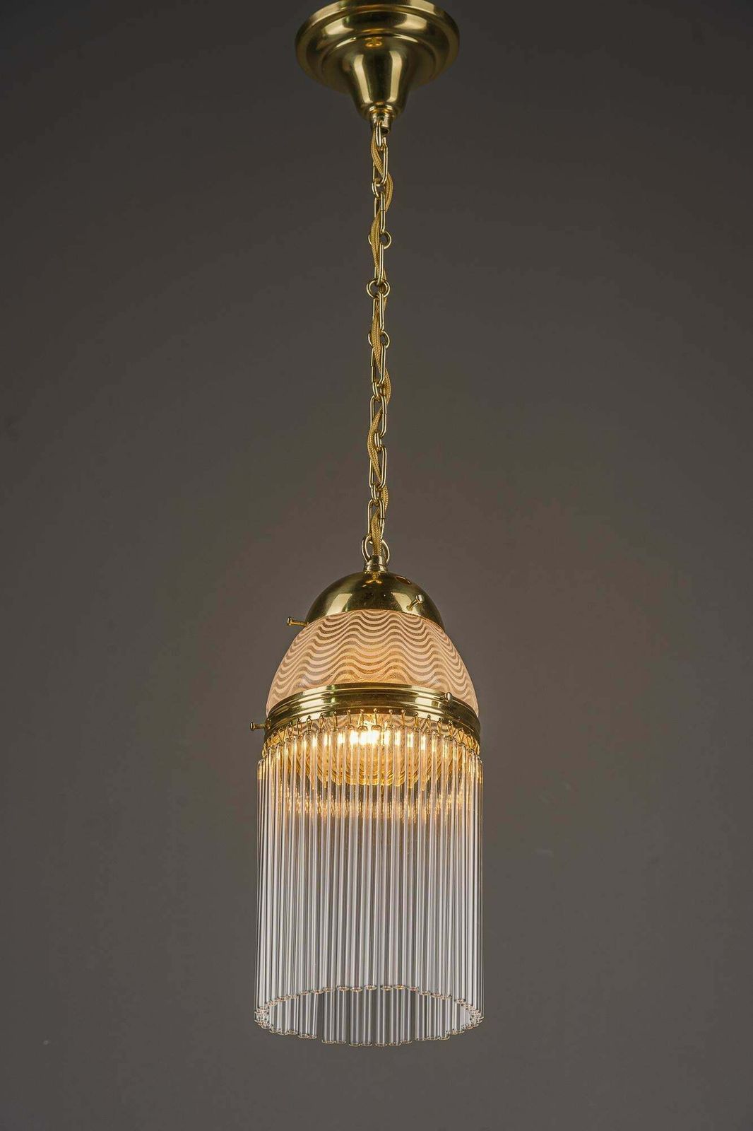 Art Deco Pendant Around 1920s With Opaline Glass Shade Vienna 1920s photo vinterior