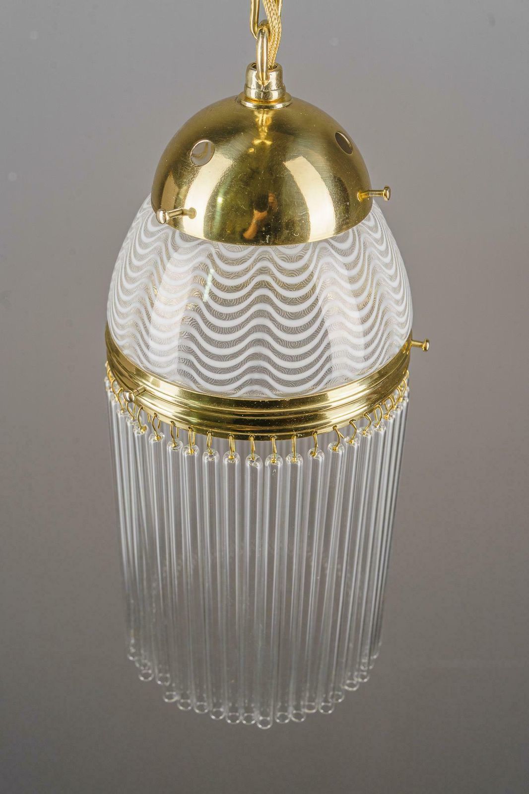 photo furniture Art Deco Pendant Around 1920s With Opaline Glass Shade Vienna 1920s