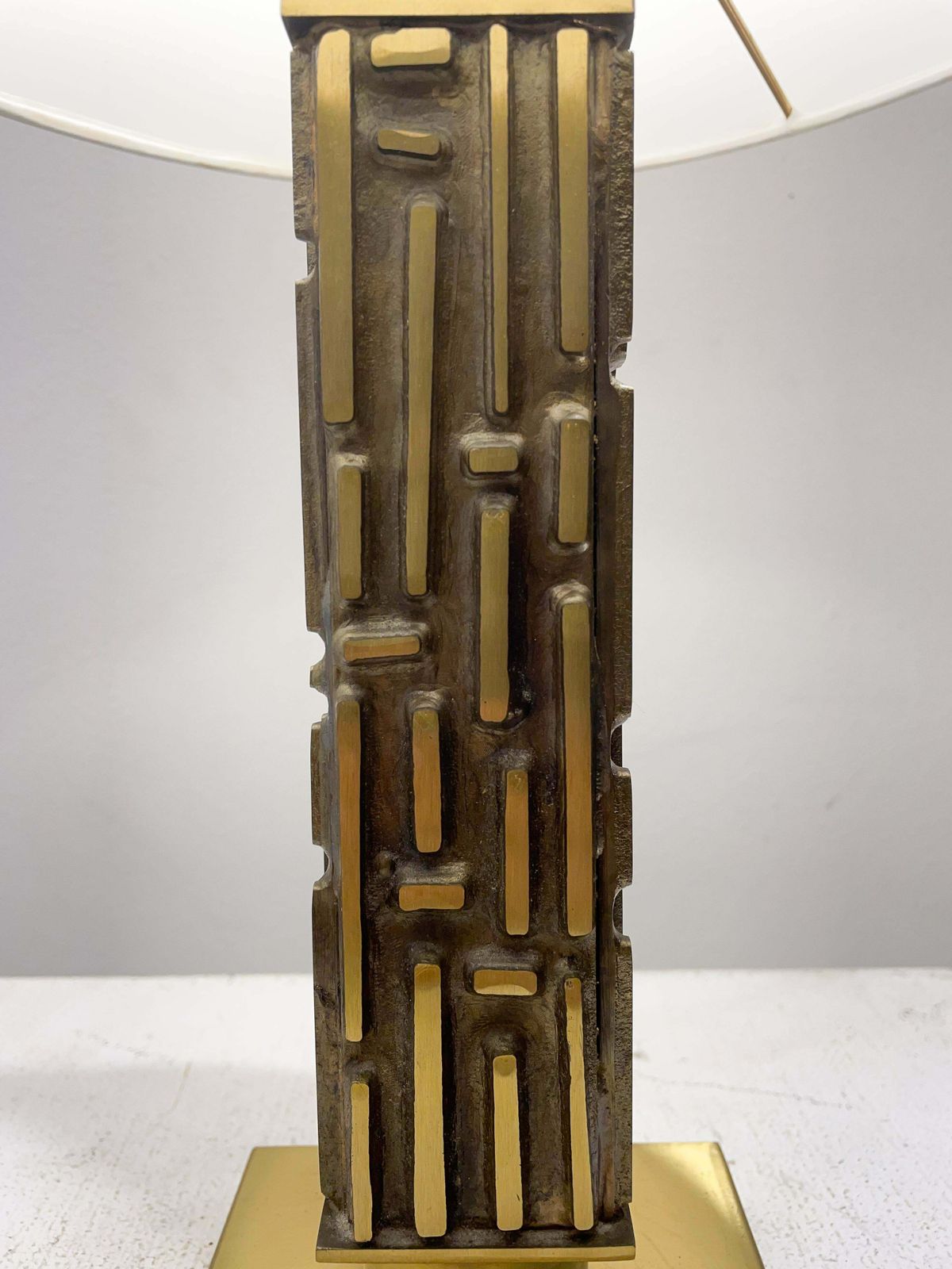 Mid Century Brass And Bronze Table Lamp By Luciano Frigerio, Italy, 1970s photo for sale
