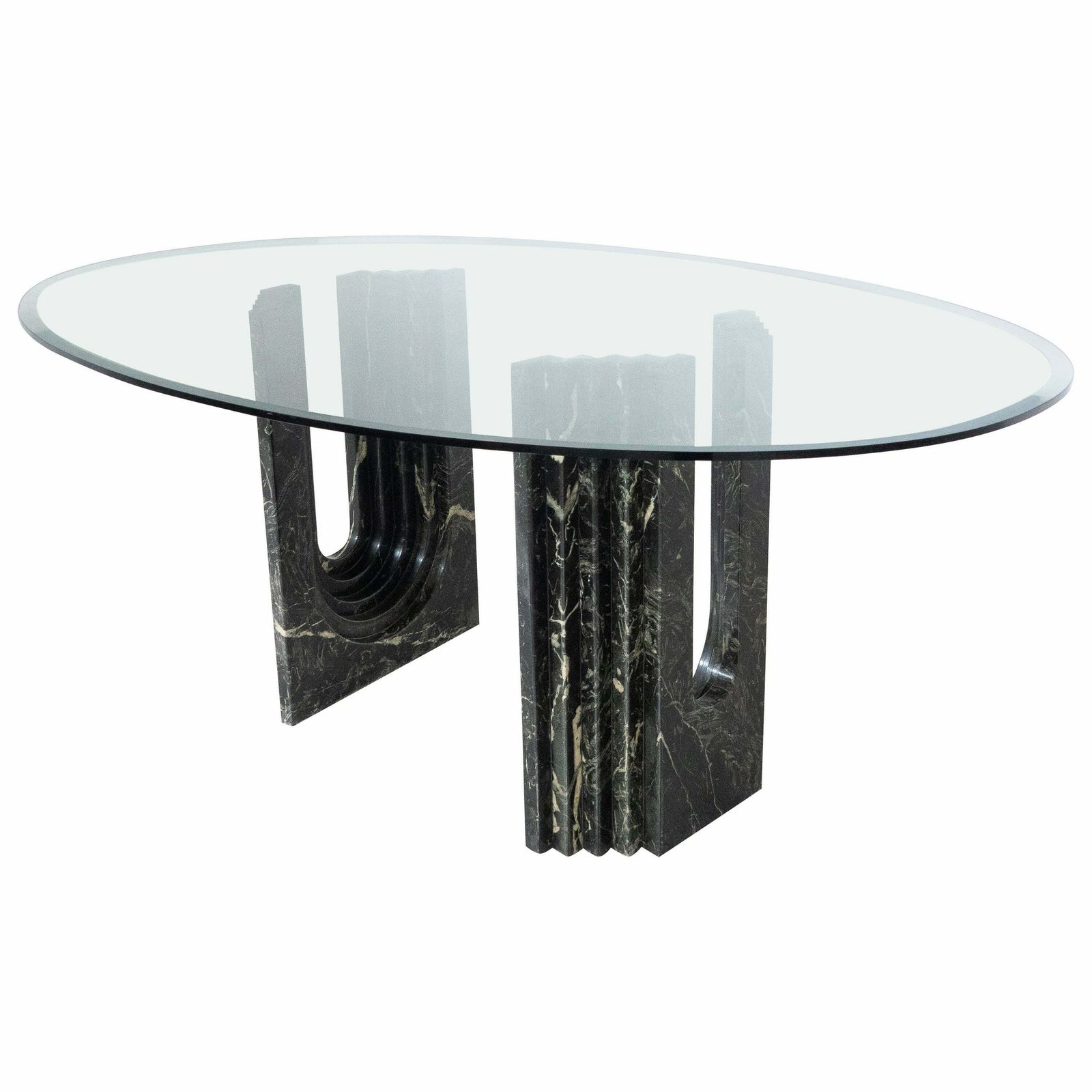Mid Century Modern Dining Table By Carlo Scarpa, Marble And Glass, Italy, 1960s