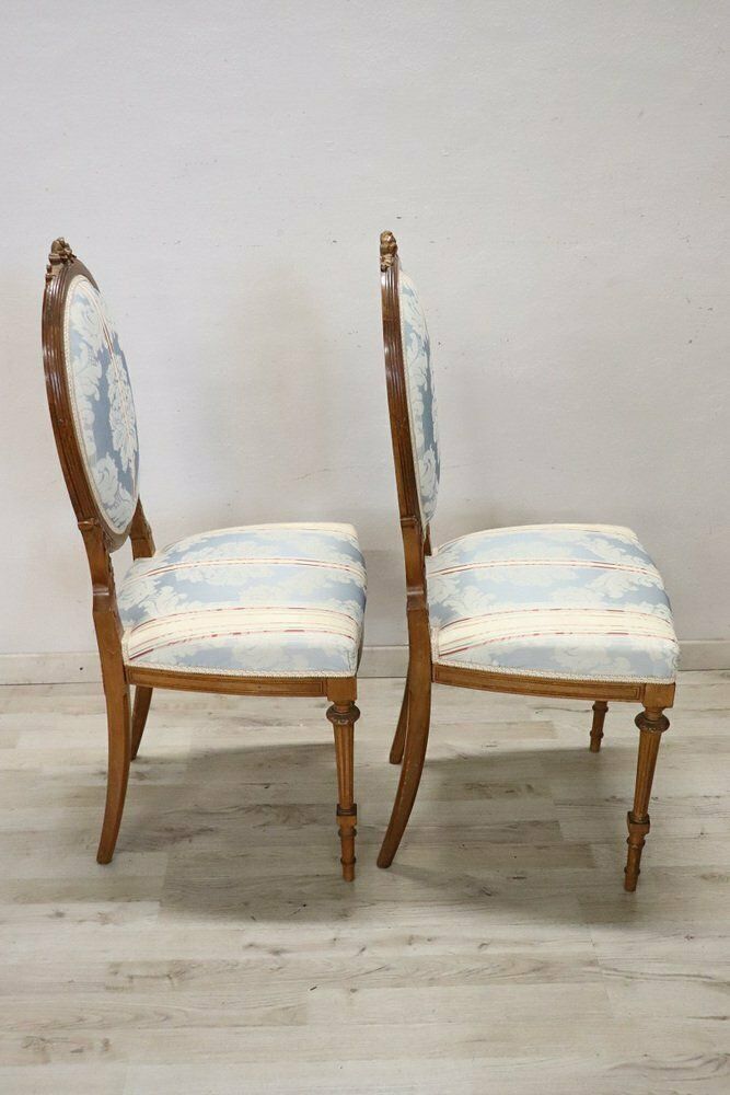 photo for sale Early 20th Century Carved Beech Wood Chairs, Set Of 2