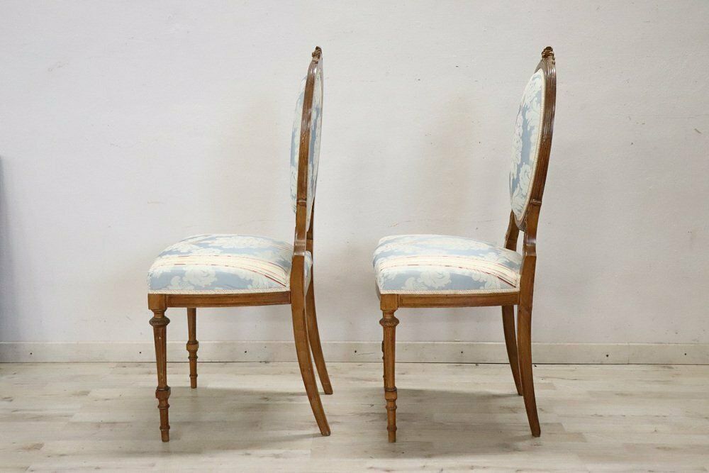 Furniture Early 20th Century Carved Beech Wood Chairs, Set Of 2 photo