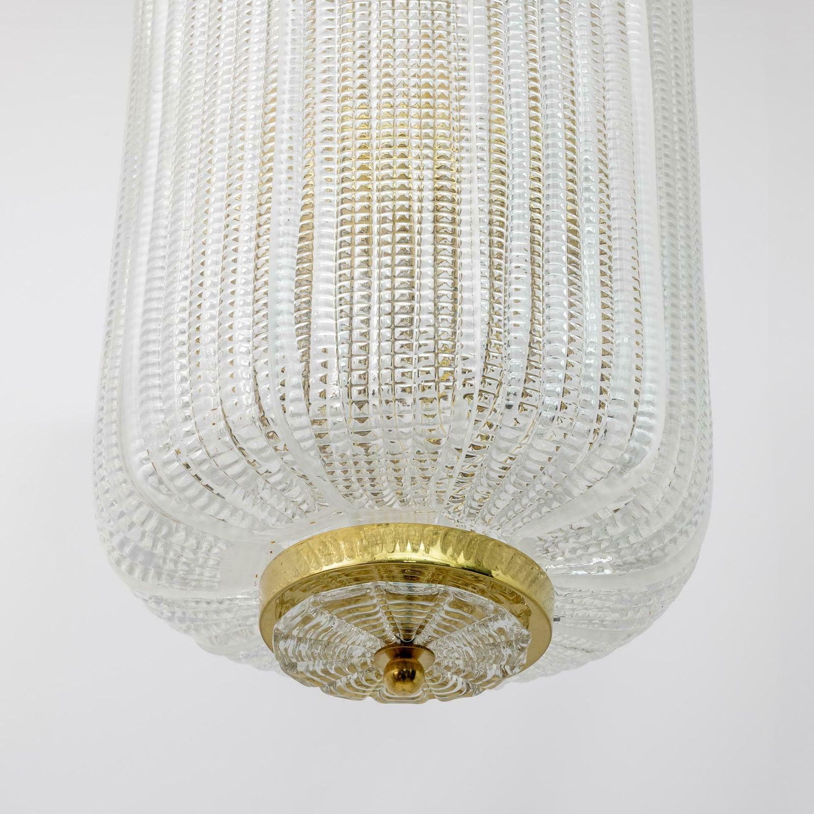Attributed To Tomaso Buzzi Art Dèco Style Brass Murano Glass Lantern Chandelier photo 3659.0