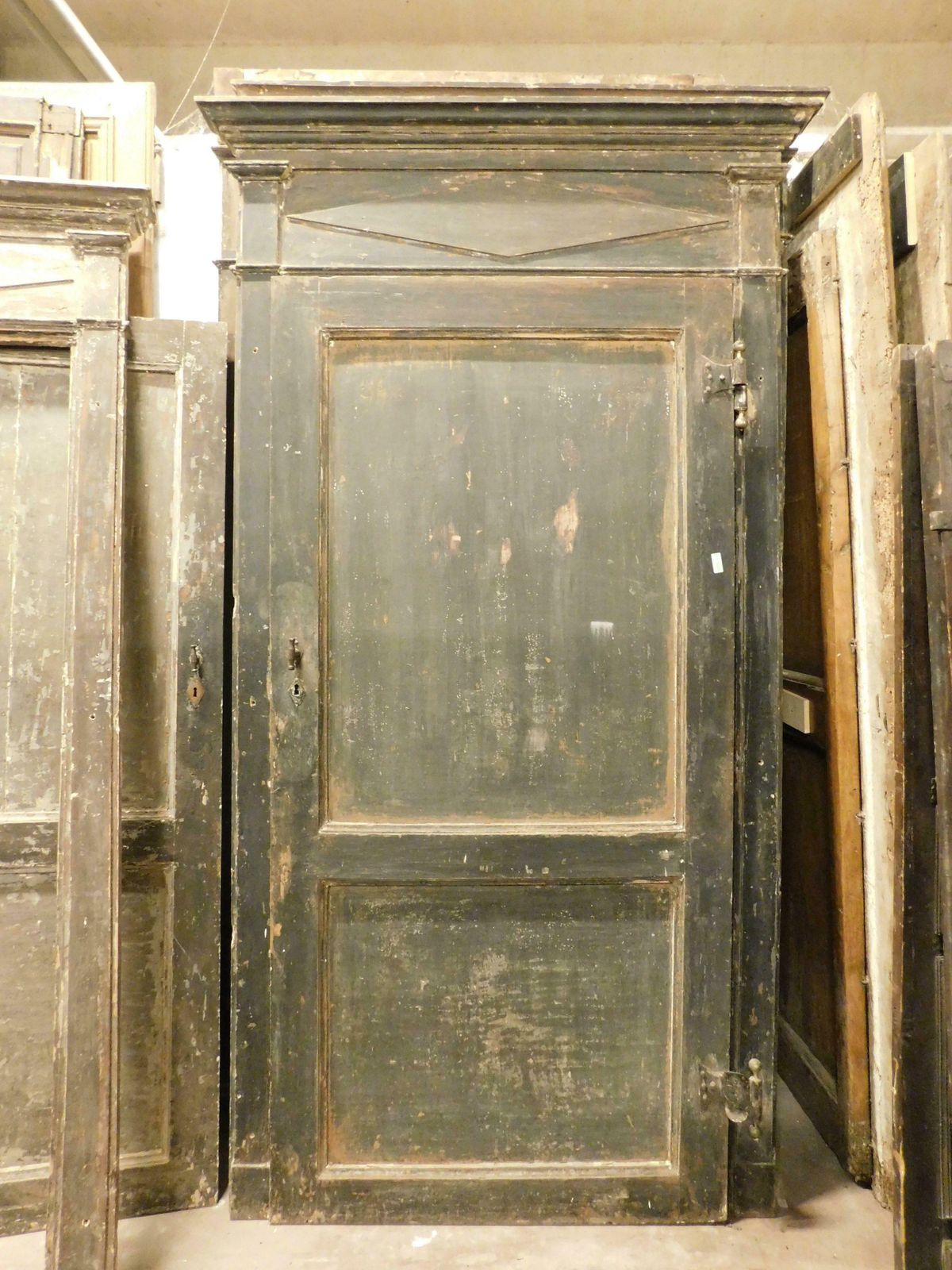 4 Antique Lacquered Doors, First Patina And Original Frame, Italy photo 15682.0