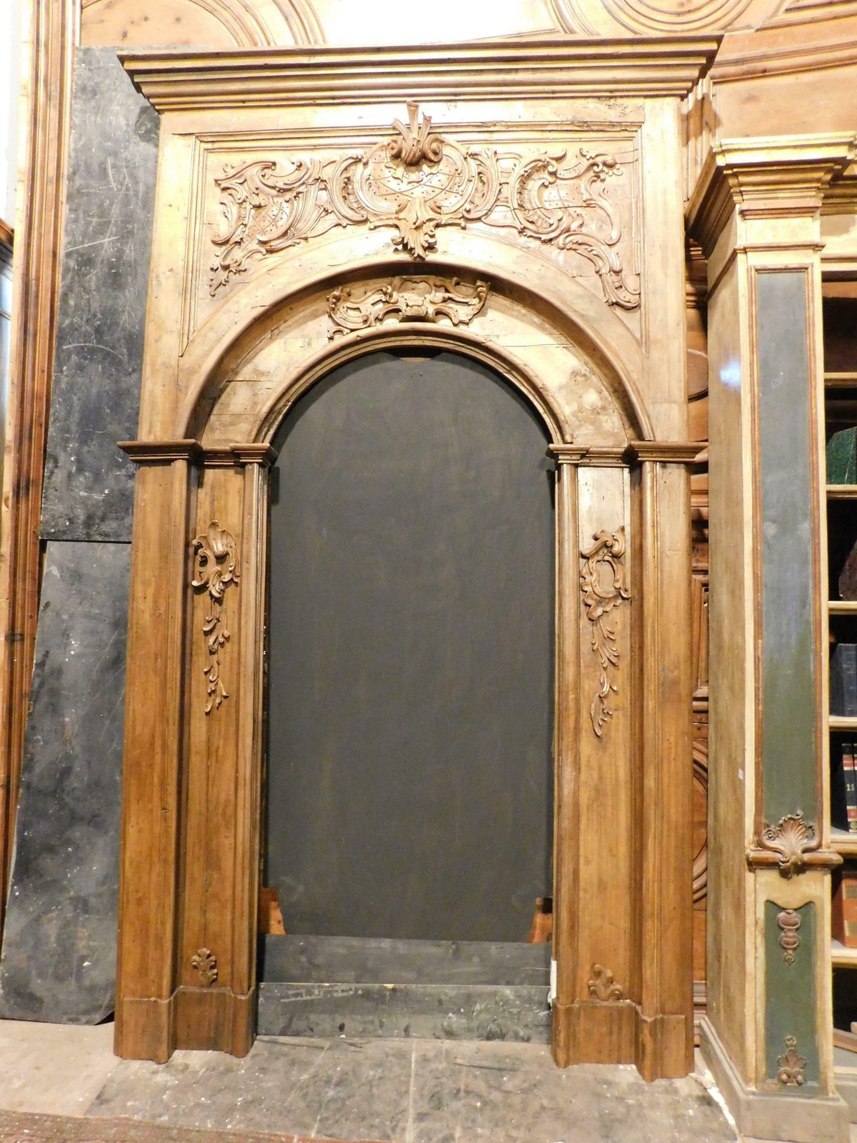 Huge Amazing Richly Carved Wooden Portal Frame, Italy photo furniture
