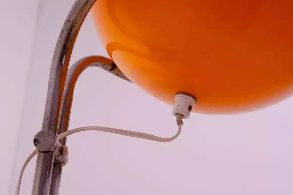 photo furniture Atomic Age Orange Glass Floor Lamp By Tibor Hazi Hungary 1973