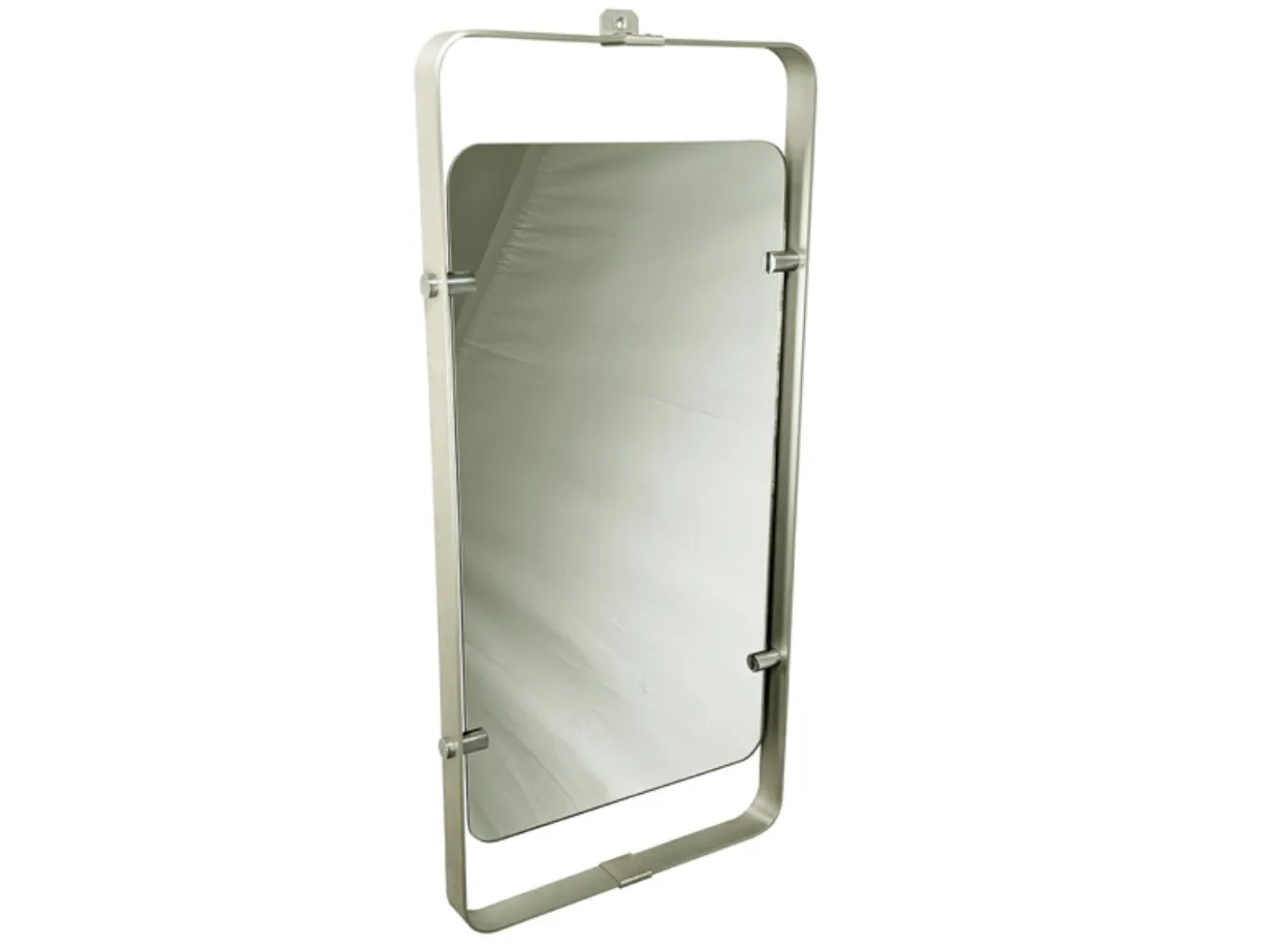 Aluminum, Chrome Plated Metal 1960s Full Lenght Mirror In The Style Of Fontana Arte