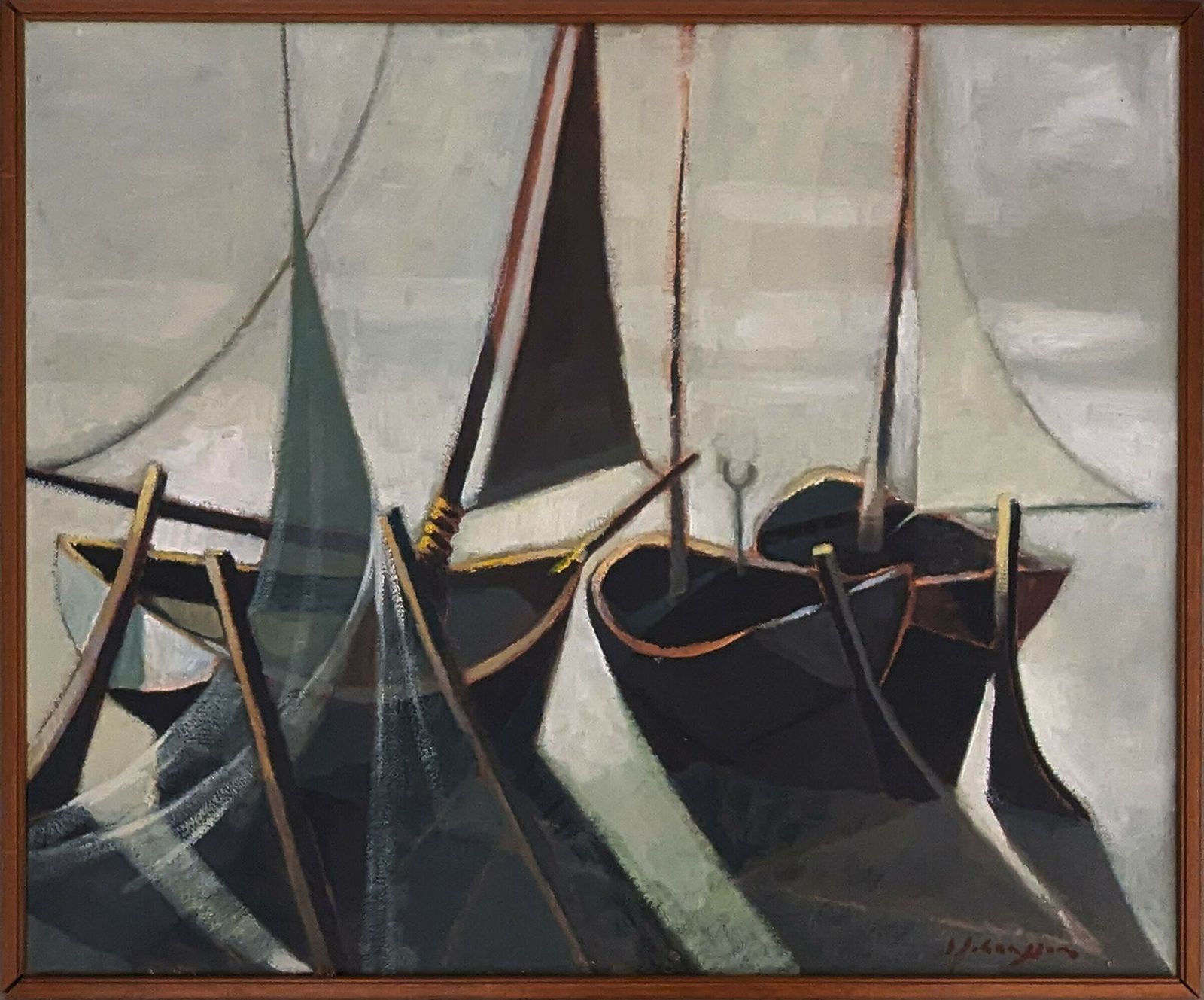 Sven Johansson (1911 1986) 'Modernist Harbour'