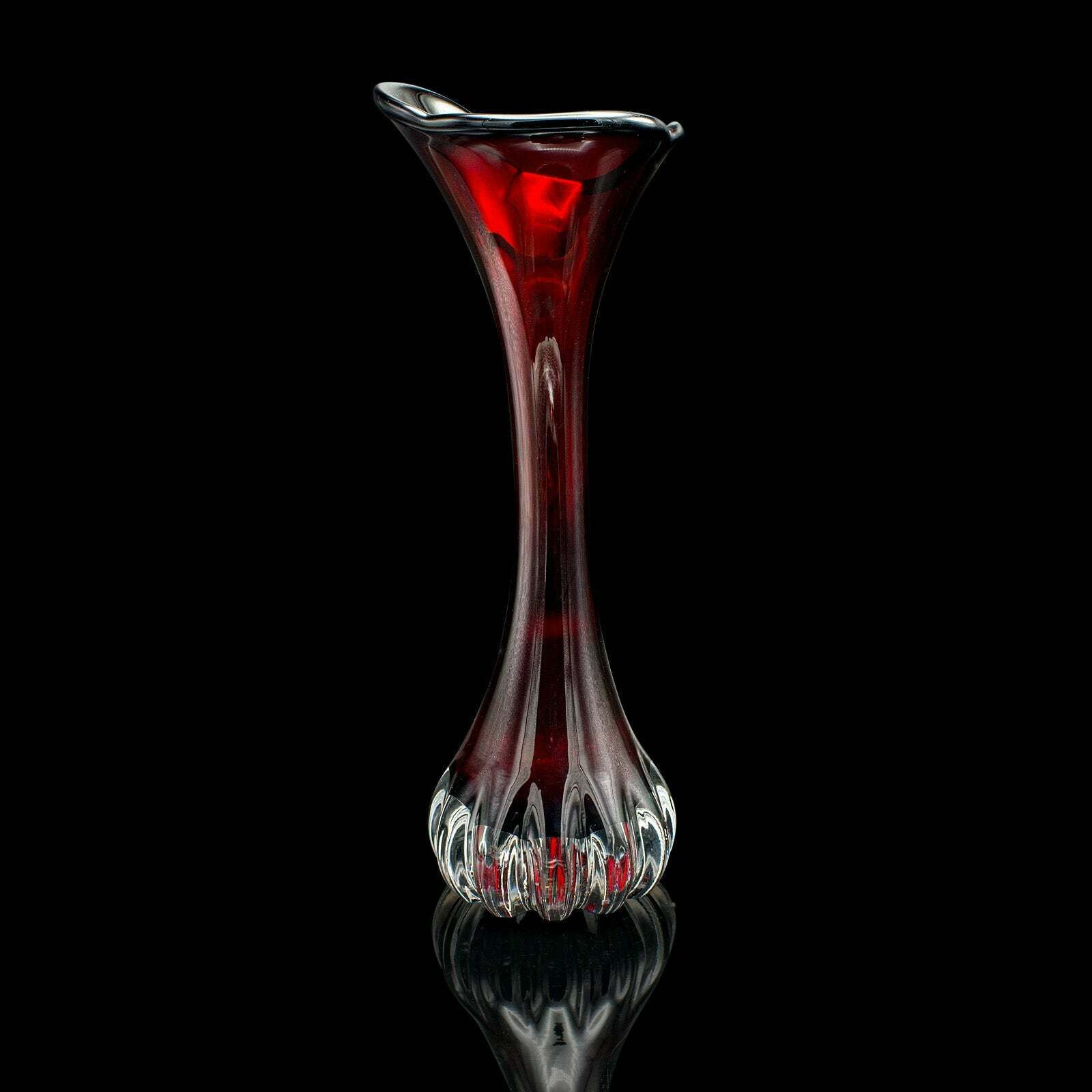 Vintage Art Vase, Swedish, Glass Stem Sleeve, Aseda Glasbruk, Mid Century, 1960 photo Home Decor
