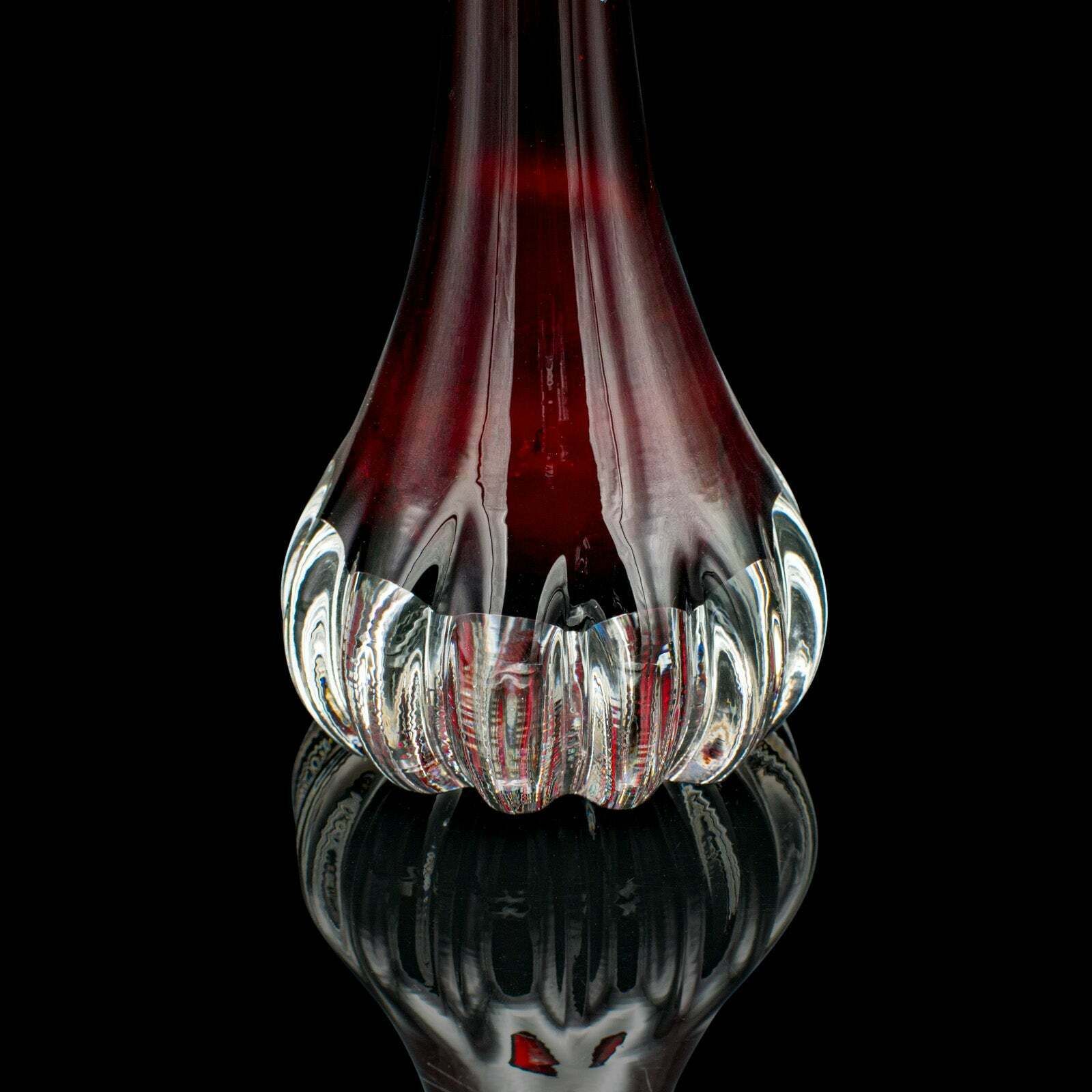 Vintage Art Vase, Swedish, Glass Stem Sleeve, Aseda Glasbruk, Mid Century, 1960 photo vintage