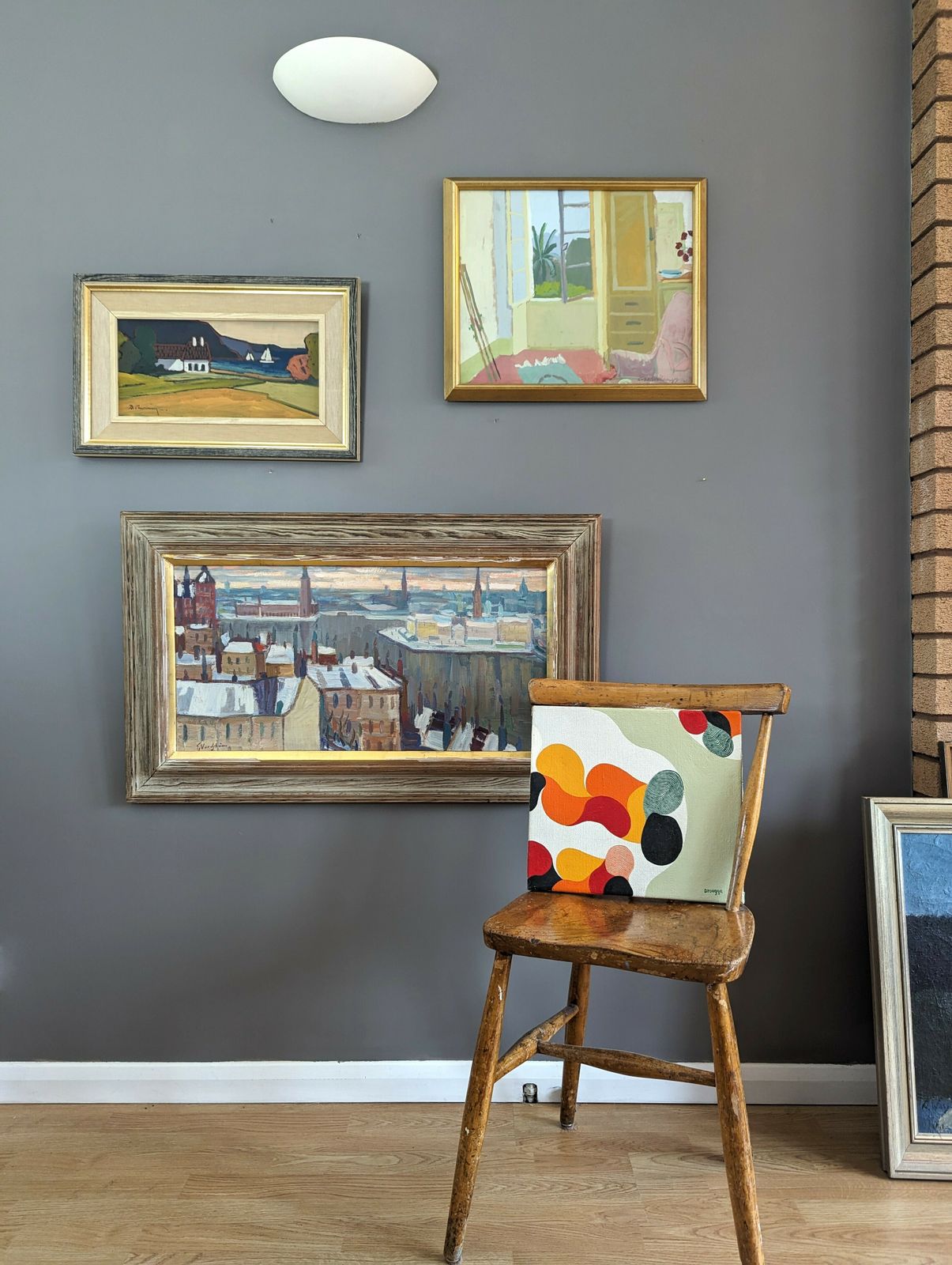 Fleck Oil Painting, Mid 20th Century photo furniture