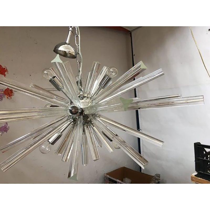 Murano Glass Oval Murano Glass Triedro Sputnik Chandelier photo vinterior