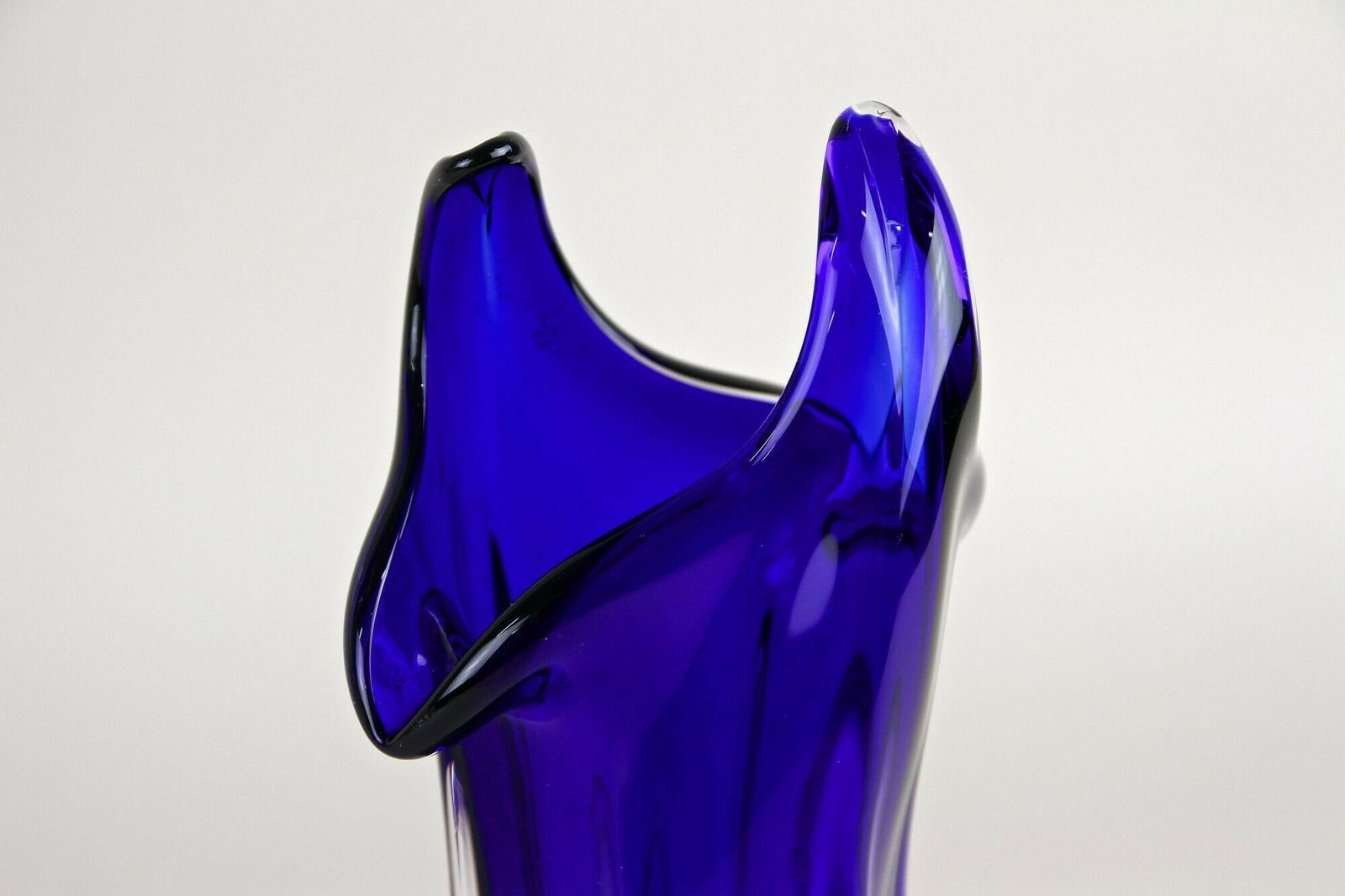 Contemporary Dark Blue Murano Glass Vase, Italy Circa 1970 photo furniture