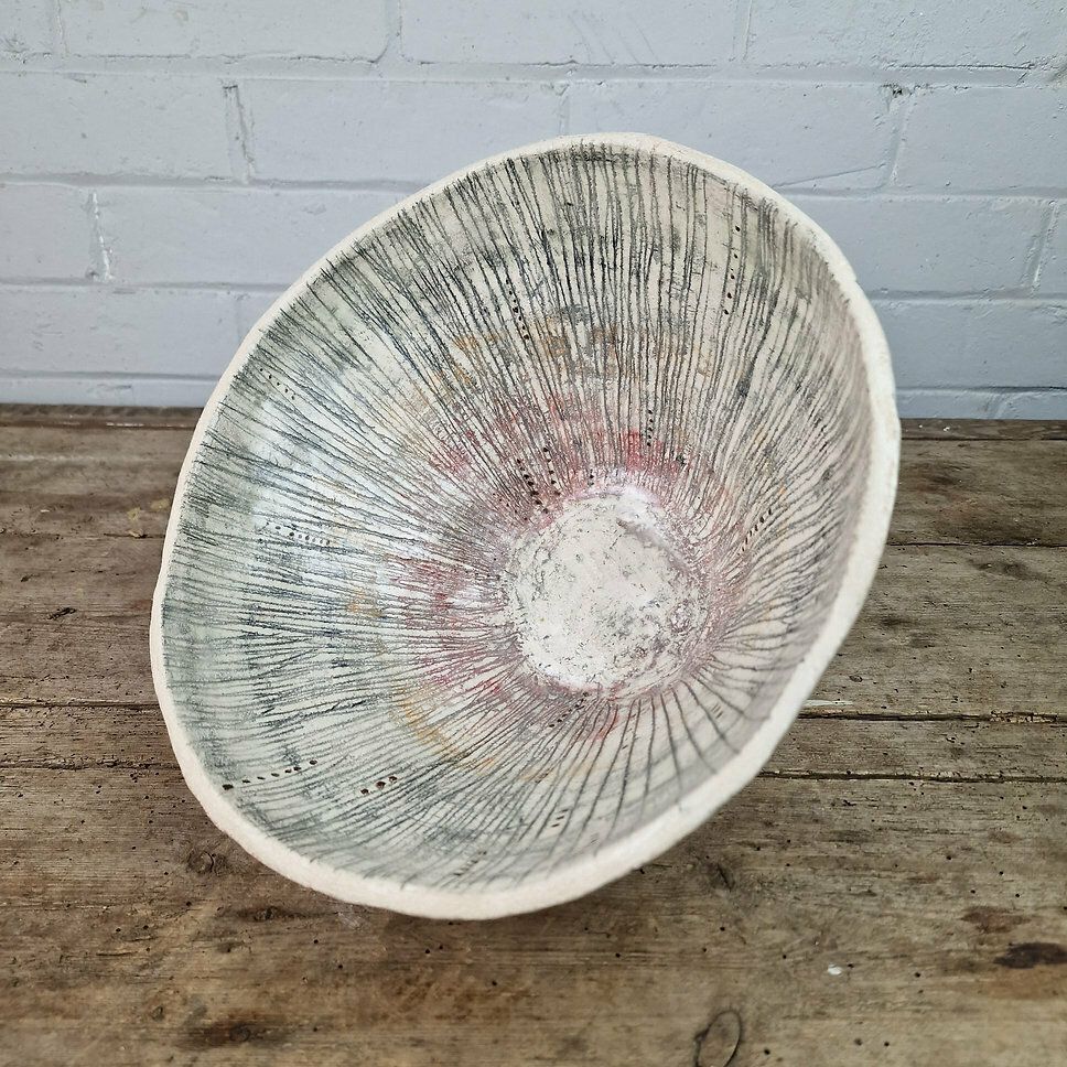 21st Century Original Art Pottery Textured Orange Ceramic Bowl By Hilary Marsh £300.00price photo for sale