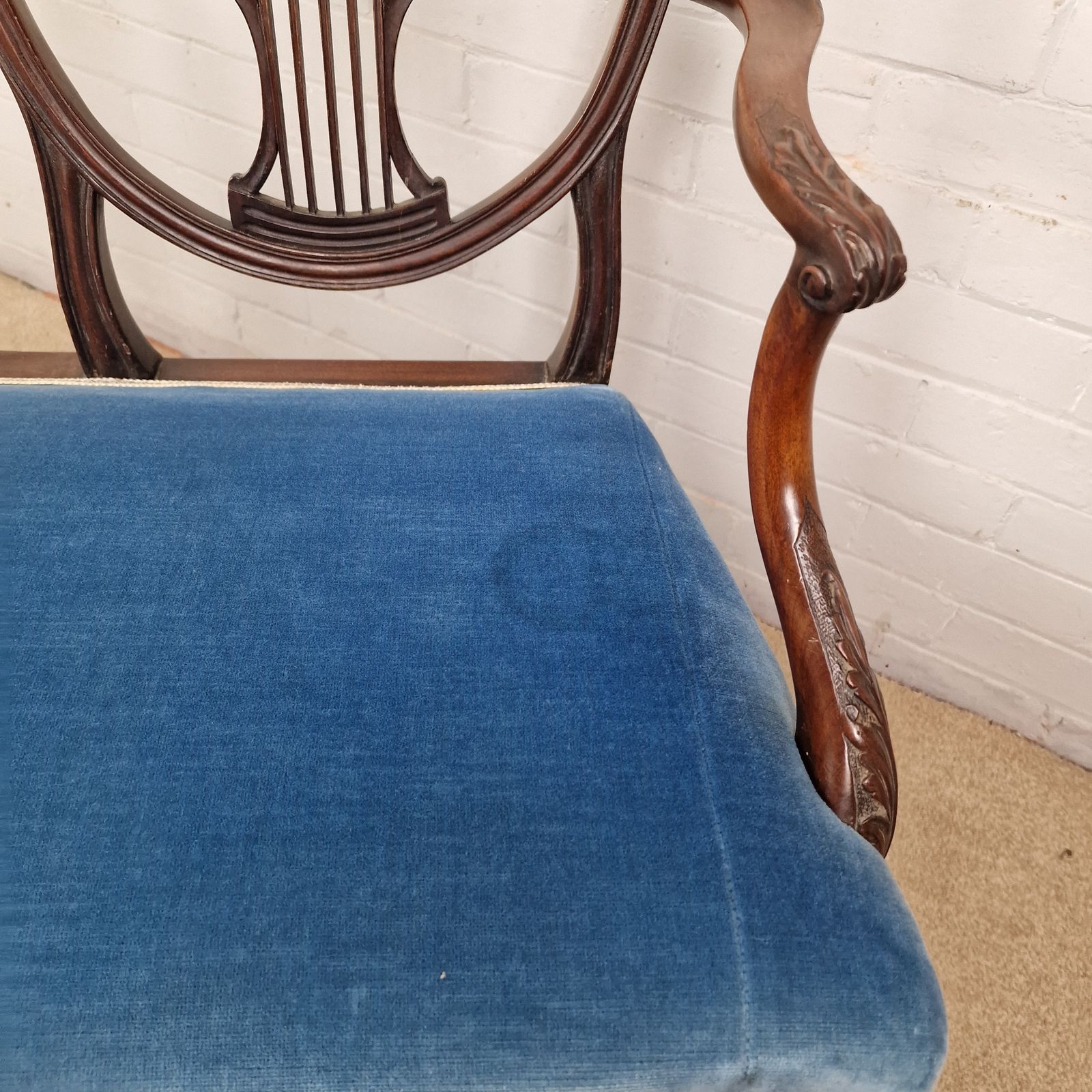 Original Victorian Sheraton Style Three Seat Sofa / Settee photo buy