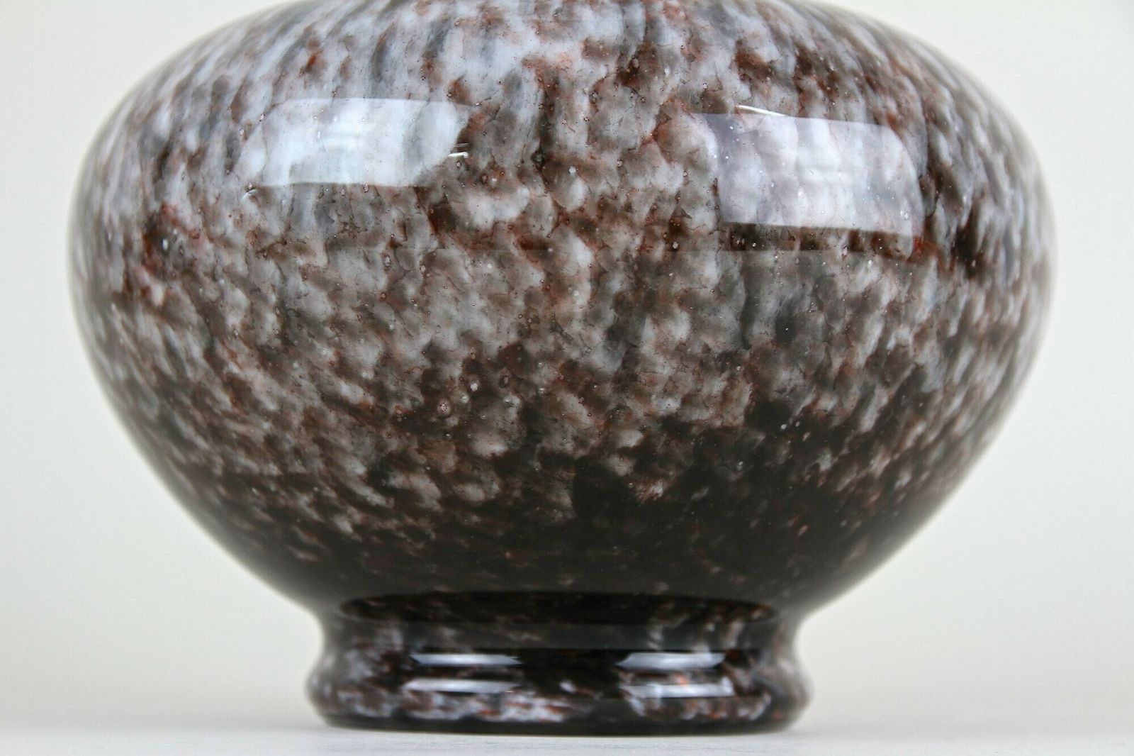 Bulbous Murano Glass Vase With Brown, Grey & Black Tones, Italy Circa 1970 photo Home Decor