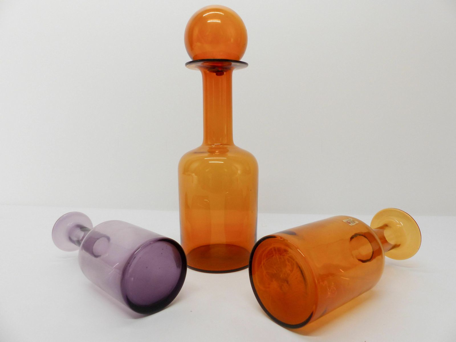 Set Of 3 Scandinavian Bottle Vases Otto Brauer 1960 photo 1200.0
