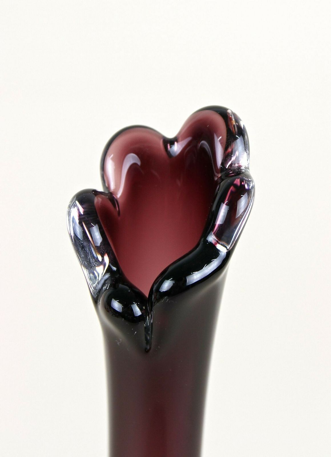 Bordeaux Red Murano Glass Long Neck Vase, 20th Century, Italy Circa 1970 photo furniture