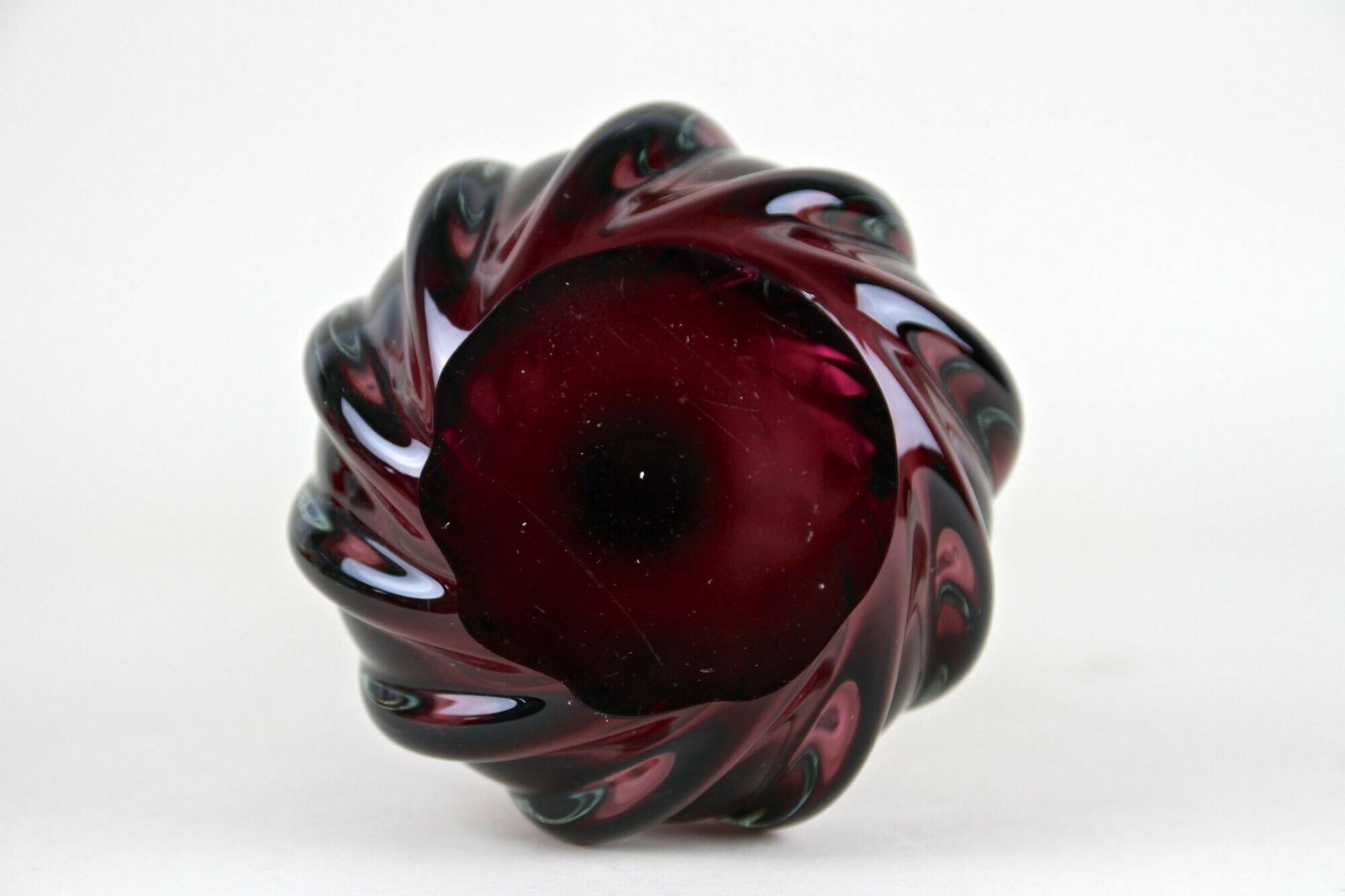 520.0 Bordeaux Red Murano Glass Long Neck Vase, 20th Century, Italy Circa 1970 photo