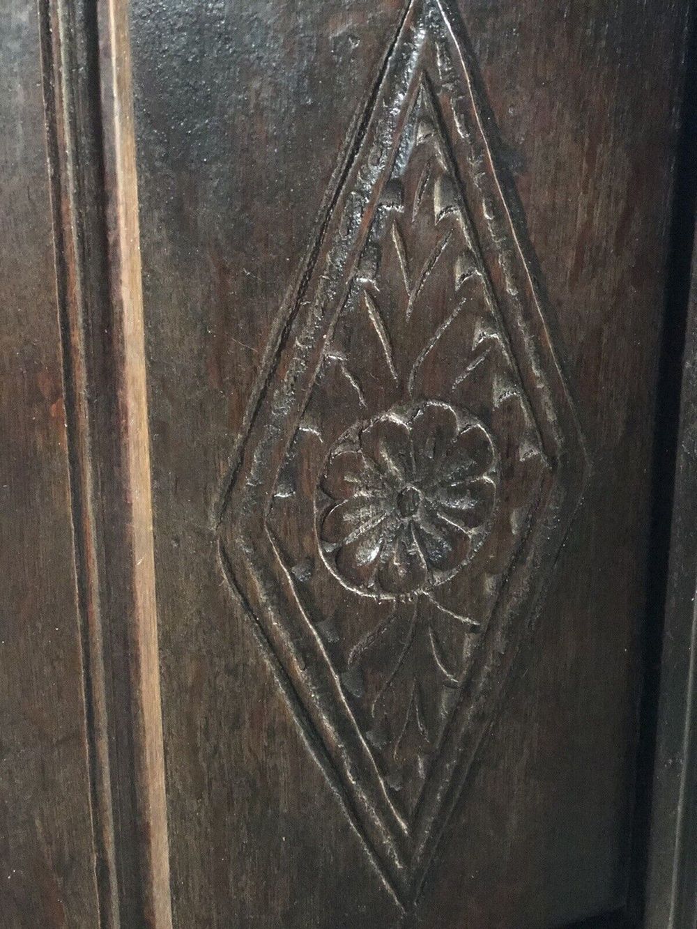 Very Heavy Rare Large Original Hand Carved English Oak Antique Trunk Chest Coffer 1600's photo 599.0