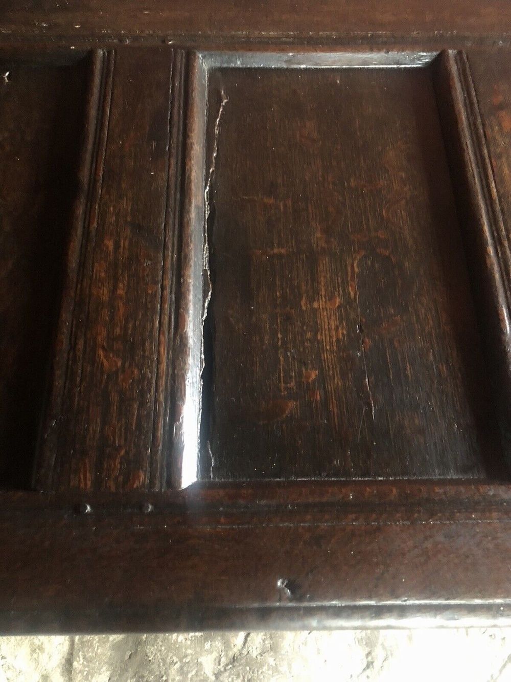 photo furniture Very Heavy Rare Large Original Hand Carved English Oak Antique Trunk Chest Coffer 1600's