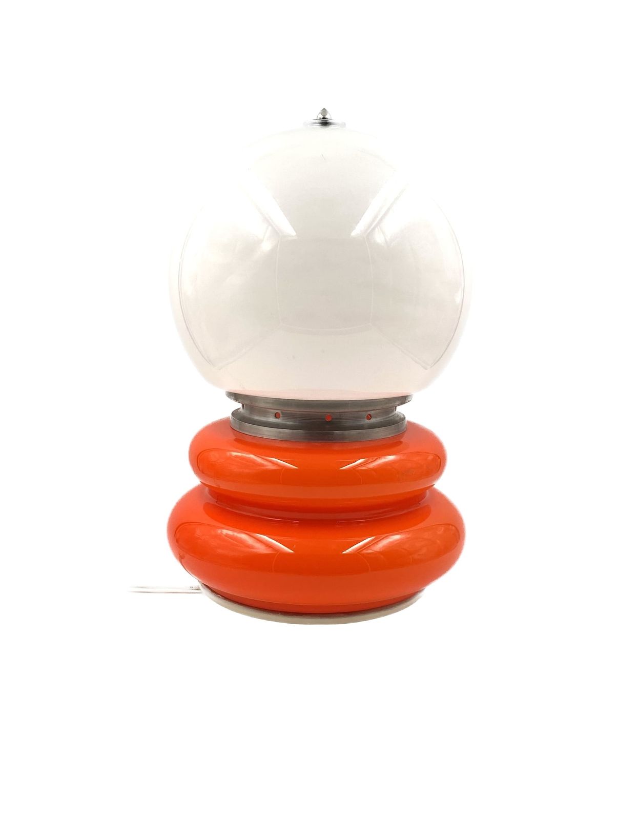 Carlo Nason, Space Age Orange Murano Glass Table Lamp, Av Mazzega, 1970s photo vinterior