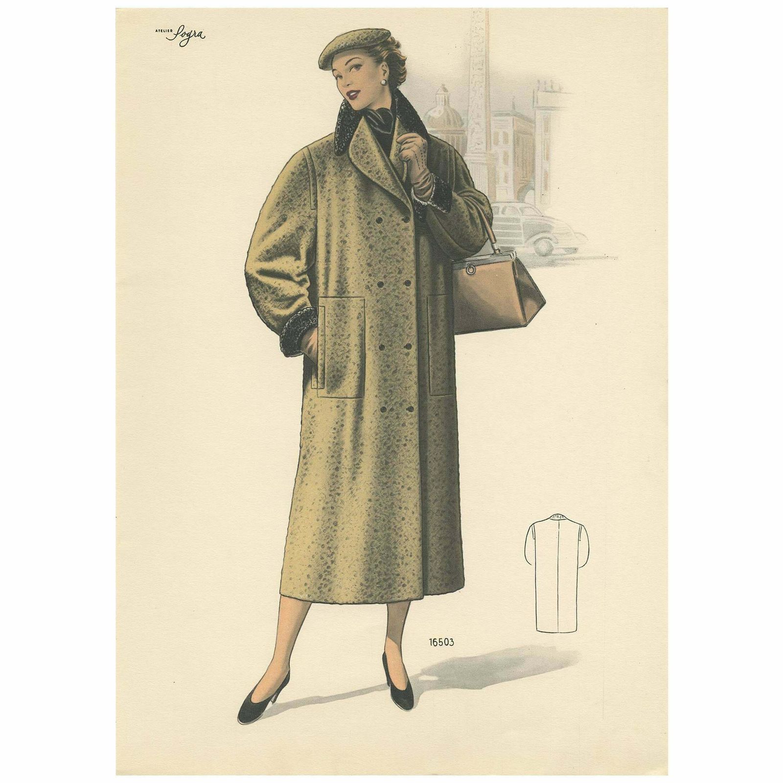 Vintage Fashion Print ‘Pl. 16503’ Published In Le Tailleur Moderne, 1954