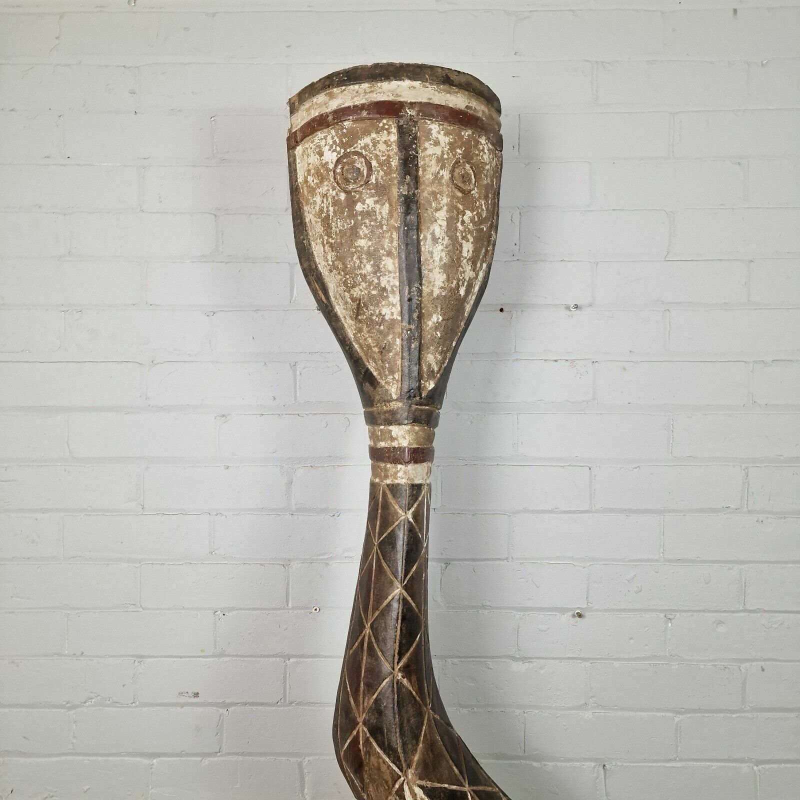 Carved Polychrome Baga Bansonyi Snake Sculpture Headdress, Guinea 20th Century photo furniture