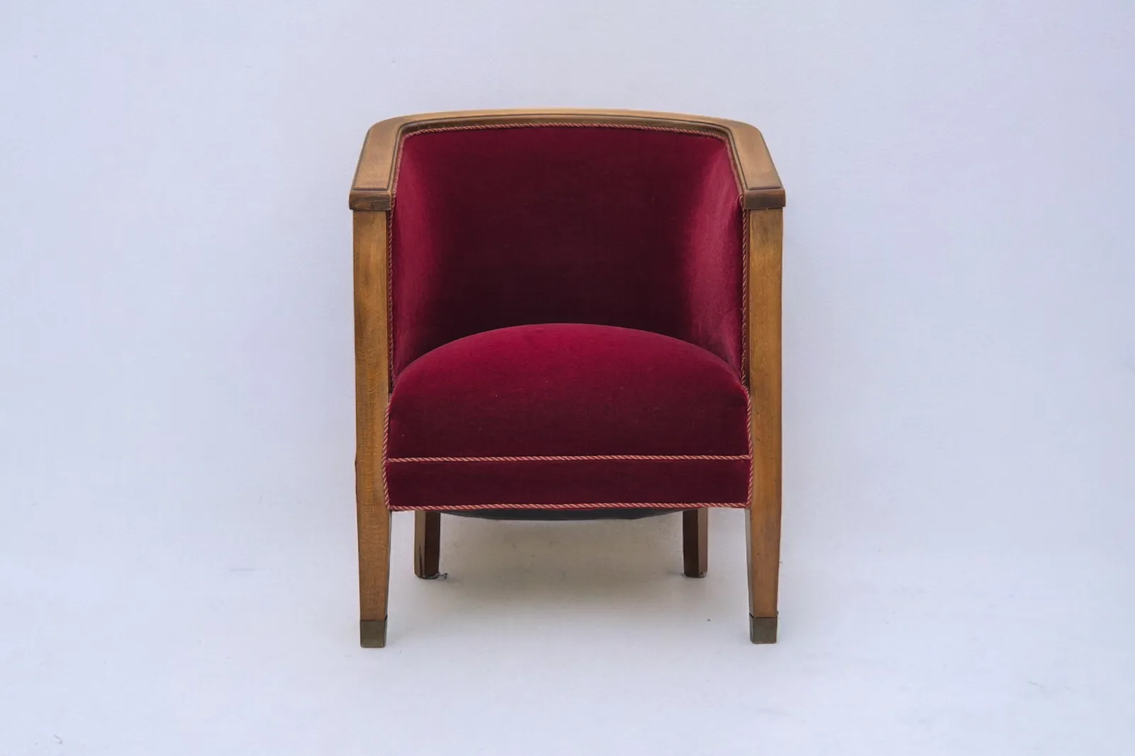 1950s, Danish Armchair, Original Condition, Furniture Velour, Beech Wood.
