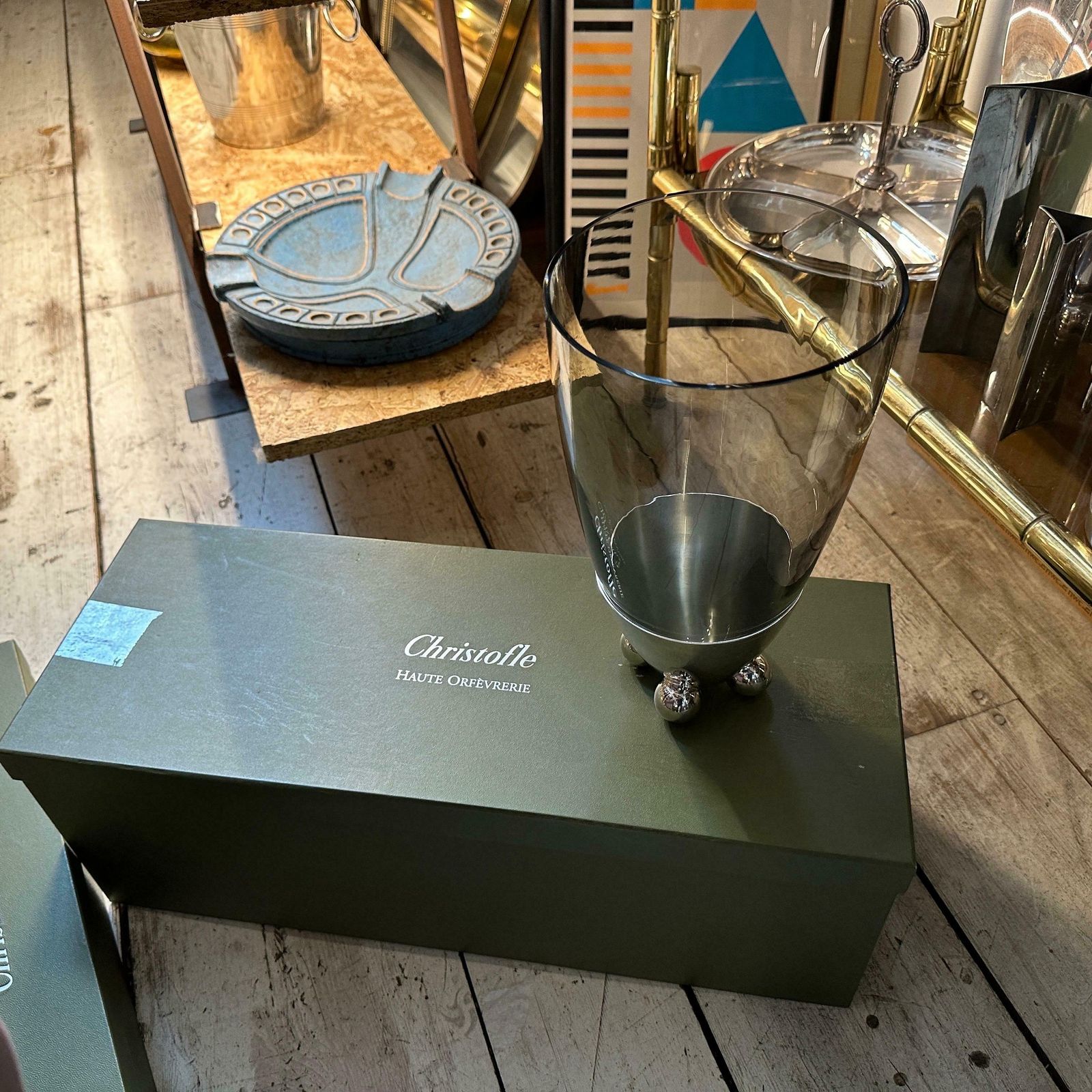 1990s Space Age Silver Plated Atomes Vase By Richard Hutten For Christofle photo vinterior