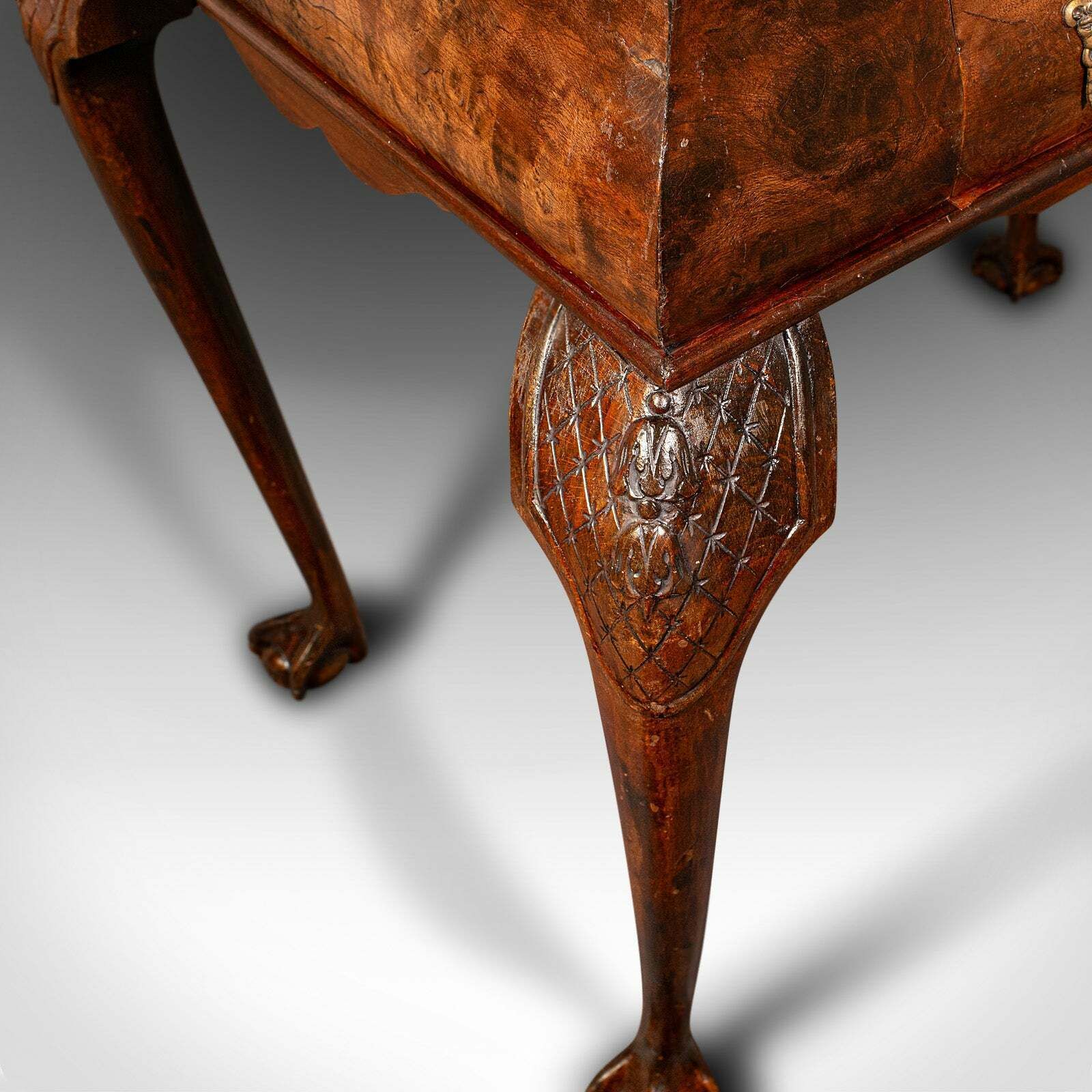 Furniture Antique Silver Display Table, English, Walnut, Georgian Revival, Late Victorian photo