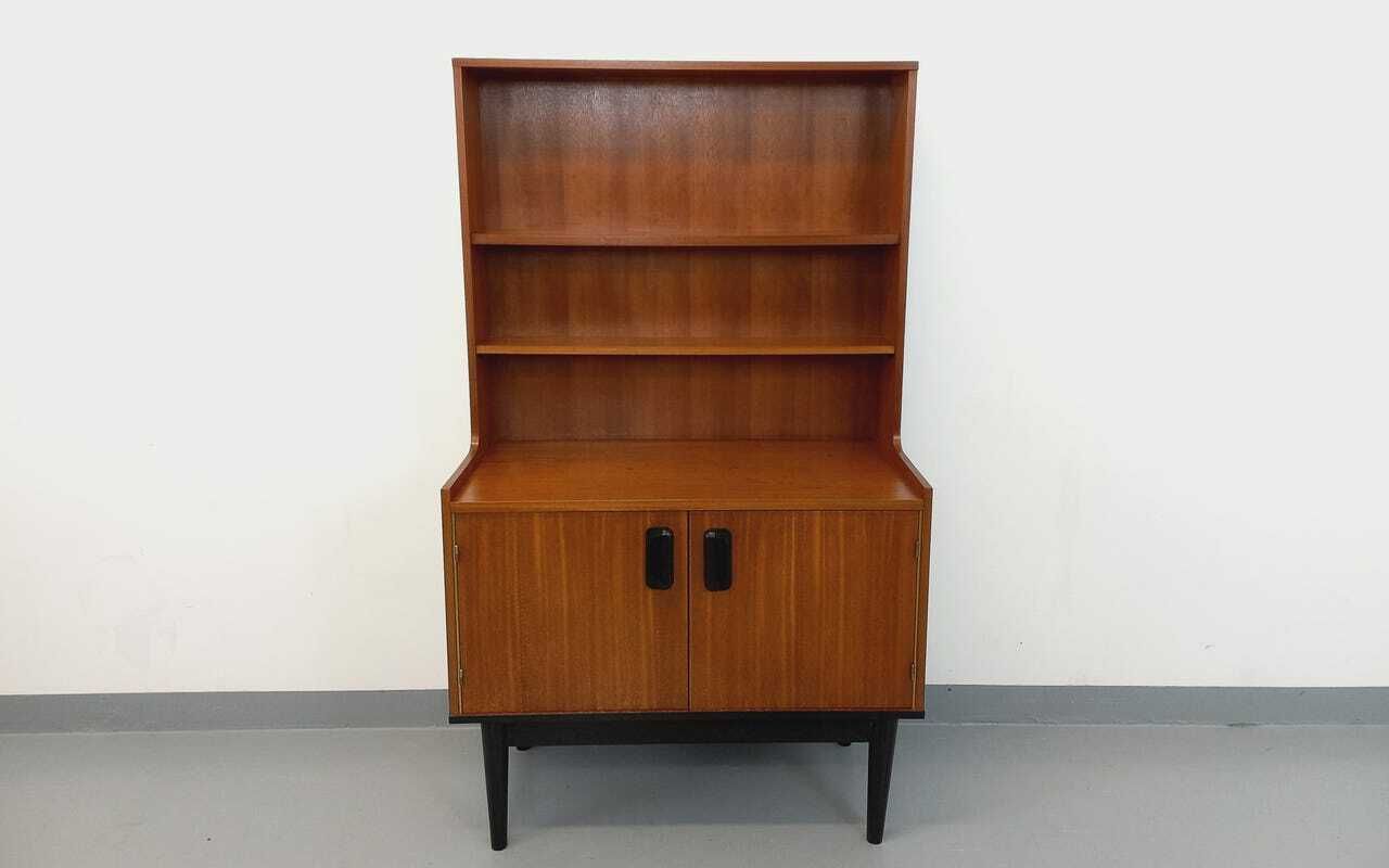 Bibliothèque scandinave en teck et bois laqué noir photo furniture