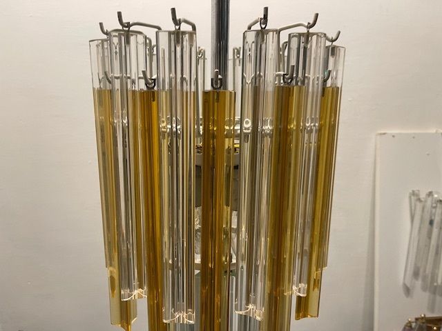 Murano Glass Trilobi Chandelier By Venini 1970’s photo vintage
