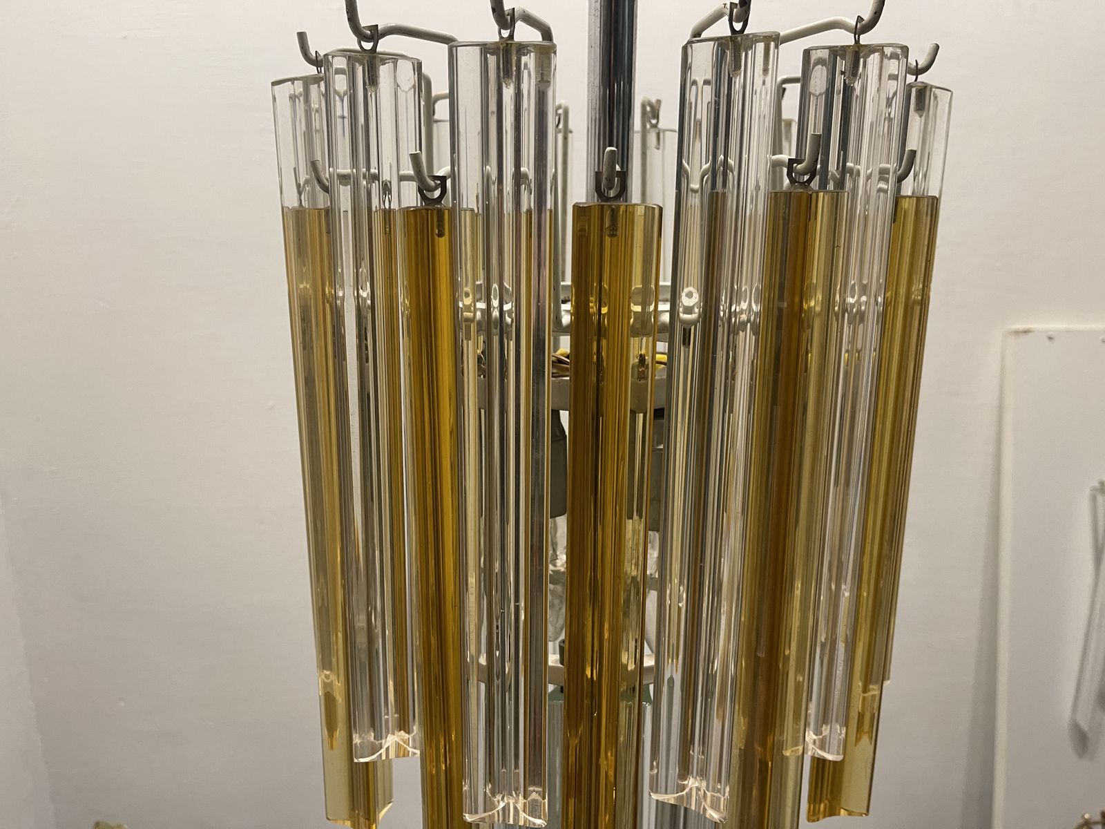 photo for sale Murano Glass Trilobi Chandelier By Venini 1970’s