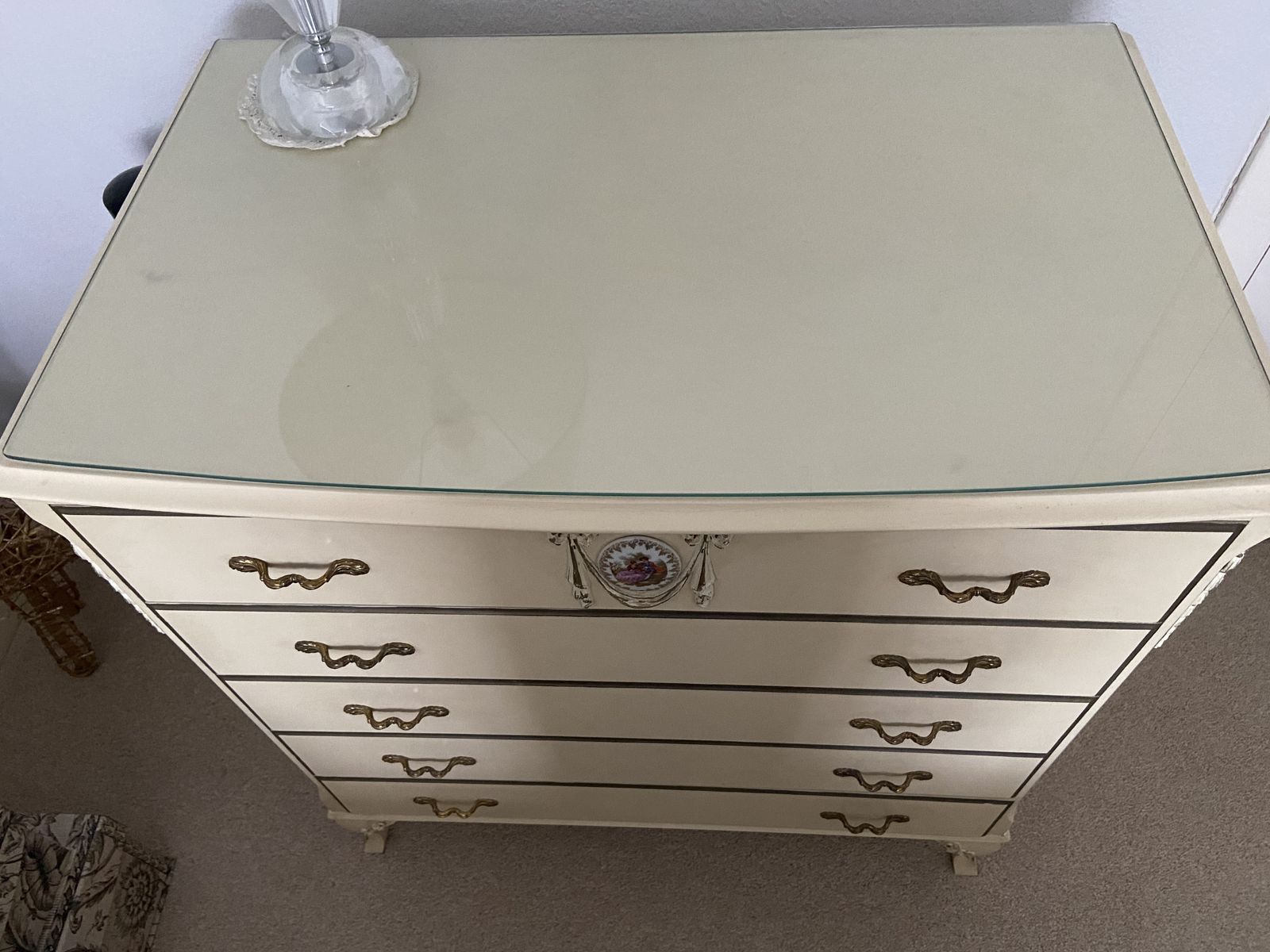 French Style Vintage Chest Of Drawers (6 Drawers In Total) In Cream. Excellent Condition. Bought New By Owner photo furniture