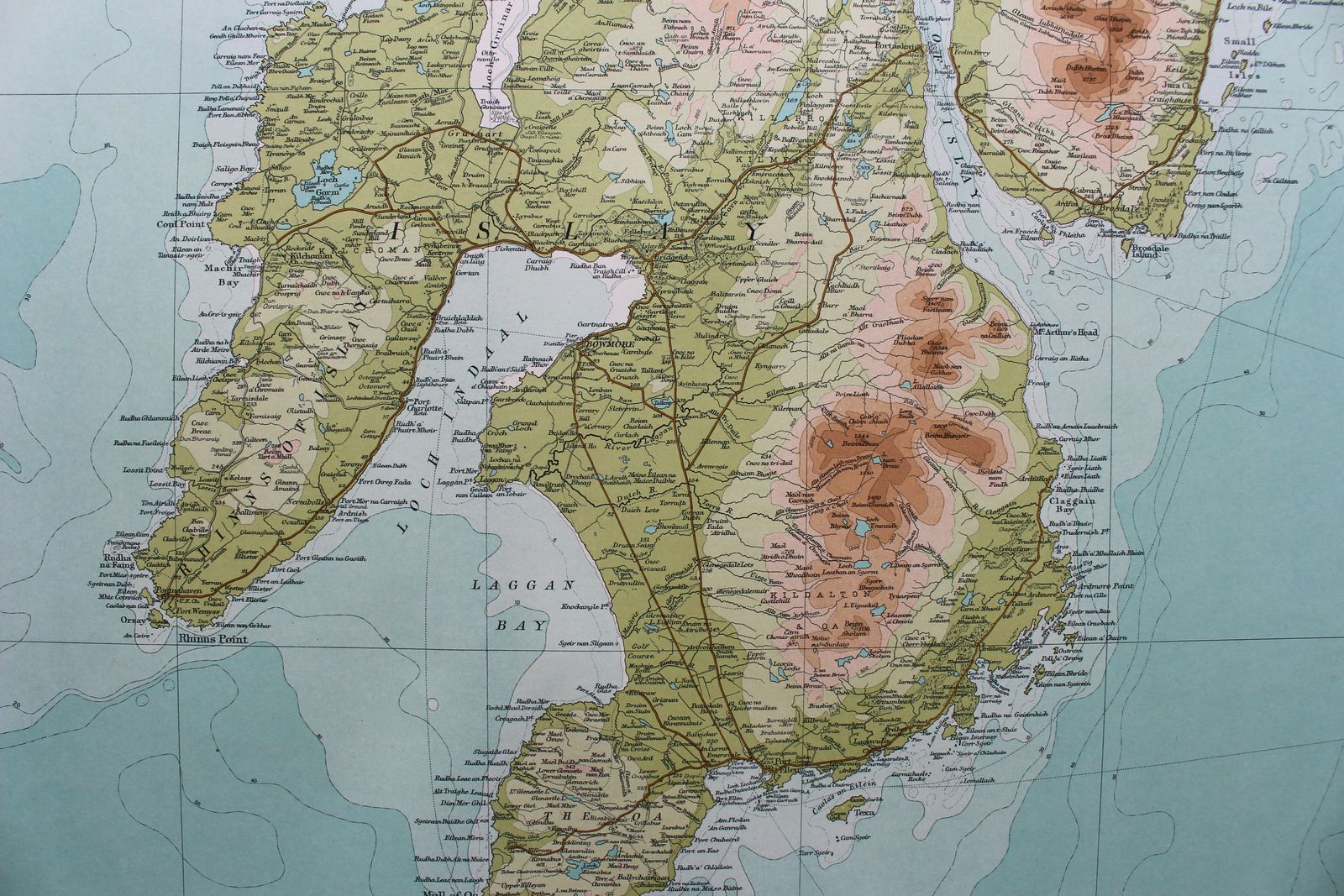 Large 1910 Map Isle Of Islay The Whisky Lovers Map photo furniture